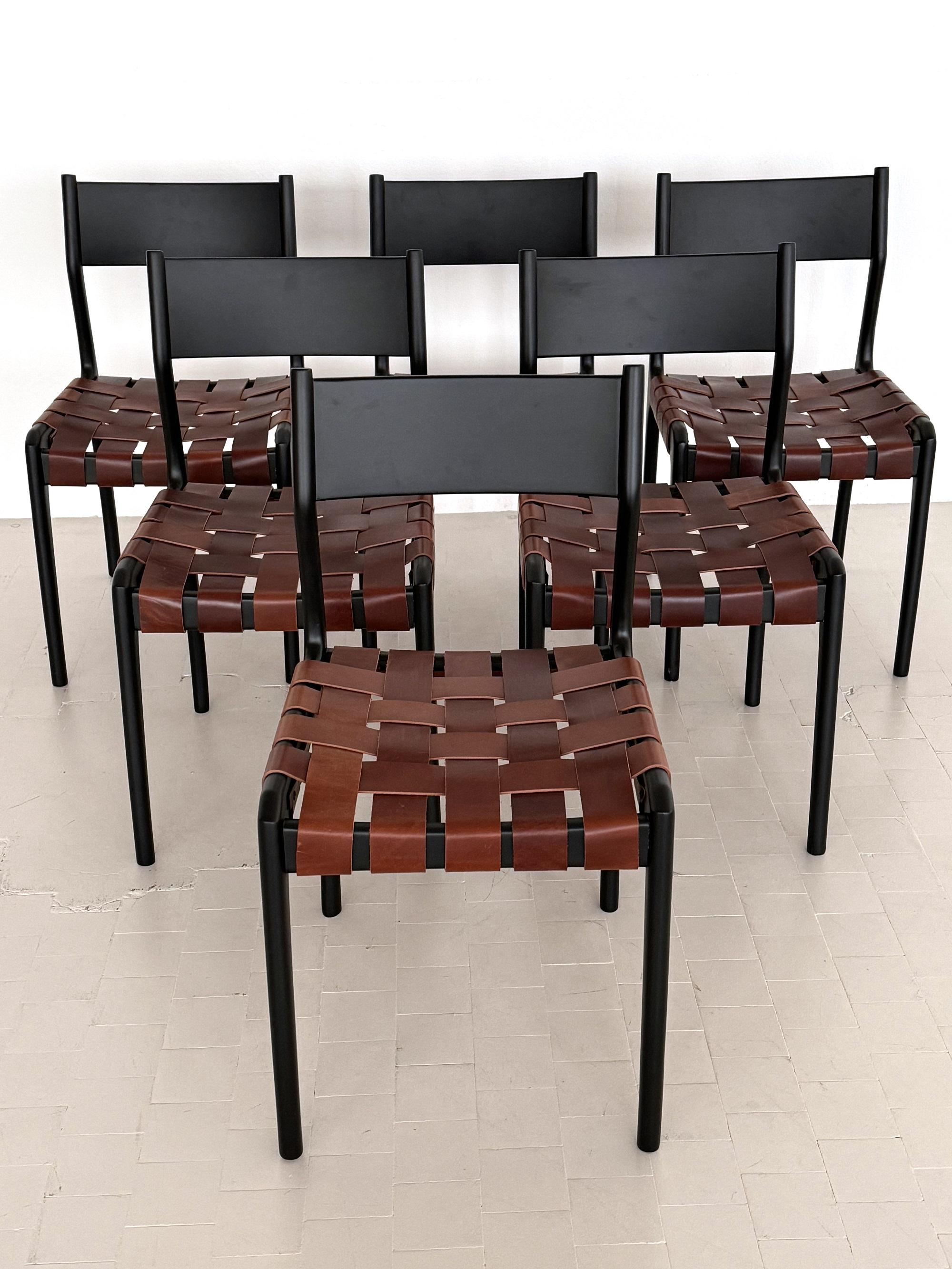 Piero Palange Werther Toffoloni Mod. 993 Esszimmerstühle für Montina 1960, 6er-Set im Angebot 9