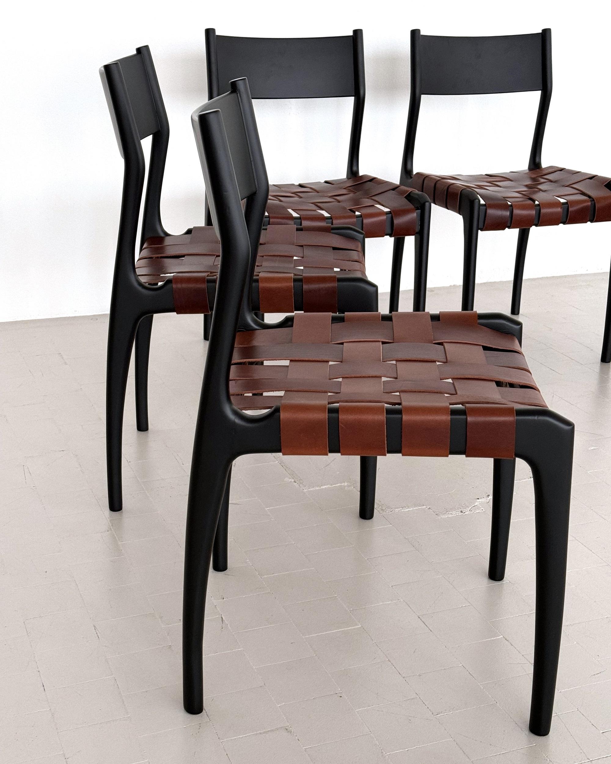 Piero Palange Werther Toffoloni Mod. 993 Esszimmerstühle für Montina 1960, 6er-Set (Mitte des 20. Jahrhunderts) im Angebot