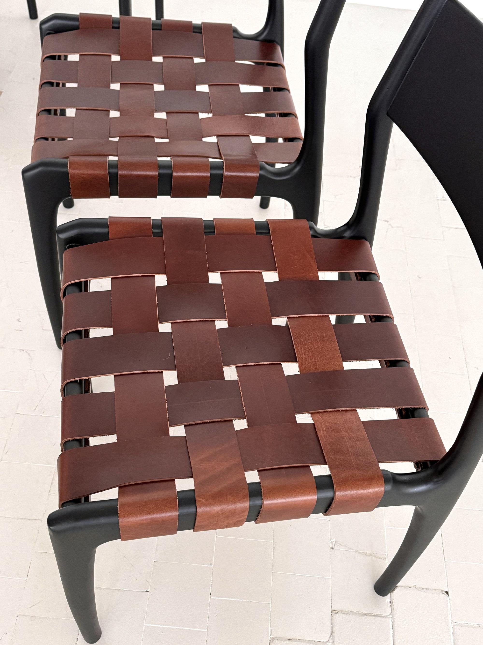 Piero Palange Werther Toffoloni Mod. 993 Esszimmerstühle für Montina 1960, 6er-Set im Angebot 1