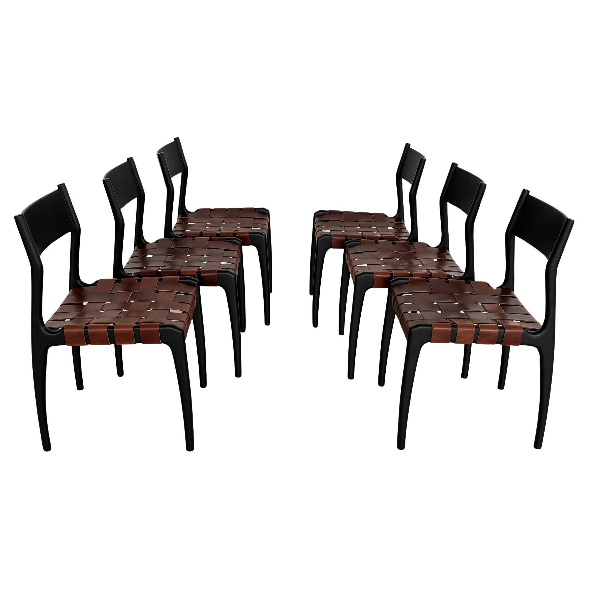 Piero Palange Werther Toffoloni Mod. 993 Dining Chairs for Montina 1960 Set of 6