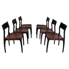 Piero Palange Werther Toffoloni Mod. 993 Sillas de comedor para Montina 1960 Juego de 6