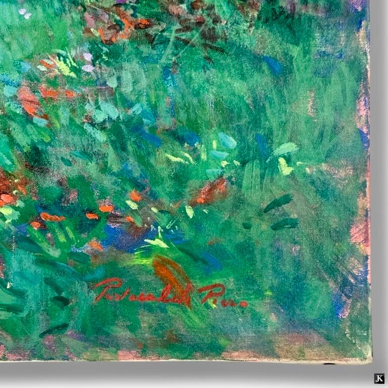 Alberi in fiore 
Artista firmato e intitolato.
PIERO PASTACALDI è un pittore italiano, nato a Livorno (Toscana) nel 1945, e fin dall'inizio le sue opere sono state influenzate dai 