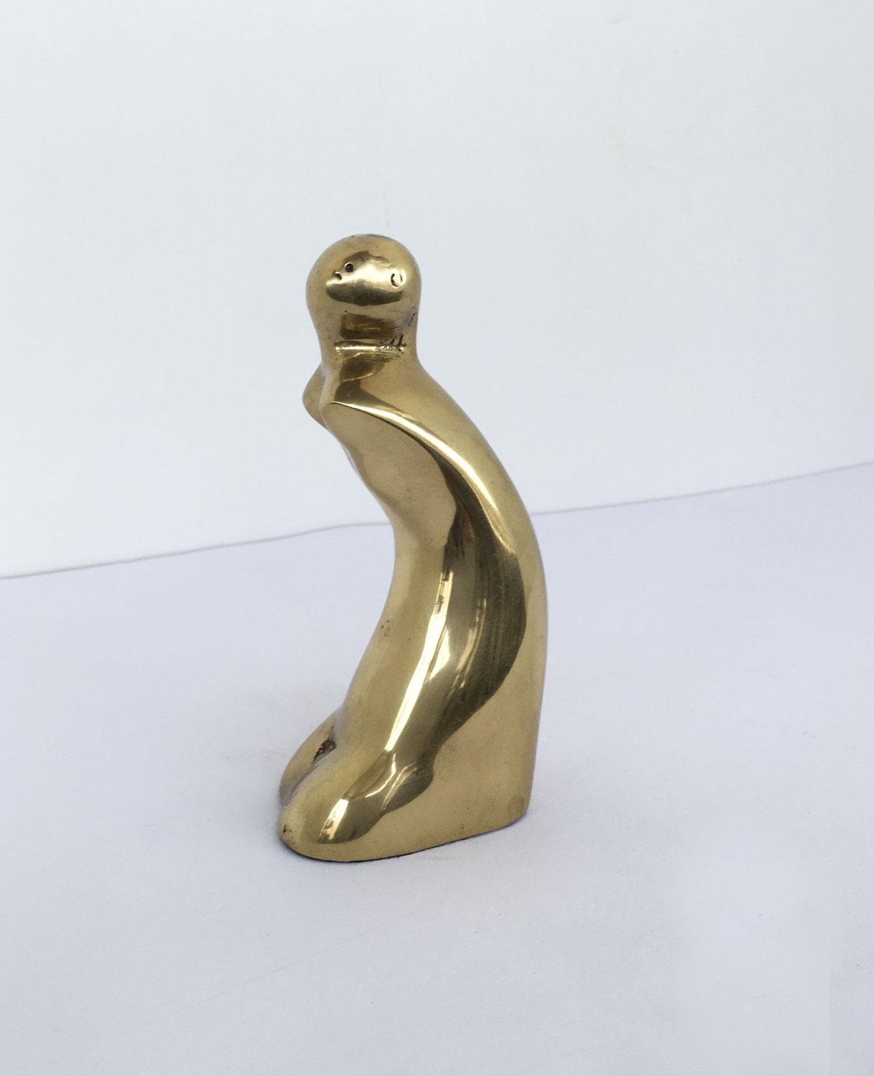 1980 Italia Scultura astratta in bronzo di Pietro Perin Figura - Abstract Sculpture Oro di Piero Perin