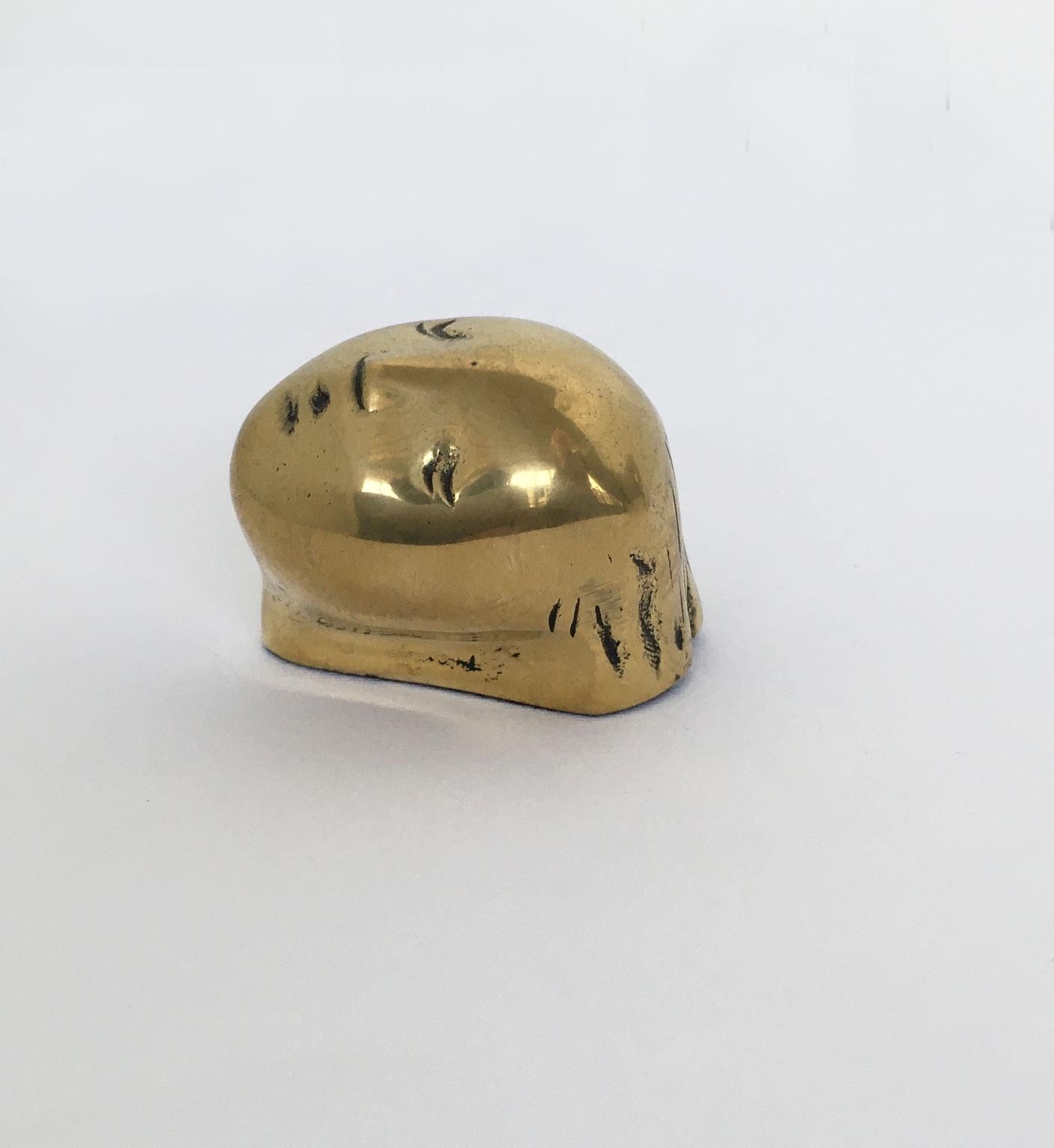 Abstrakte Bronzeskulptur von Piero Perin Testina, Kleiner Kopf, Italien, 1980 im Angebot 11