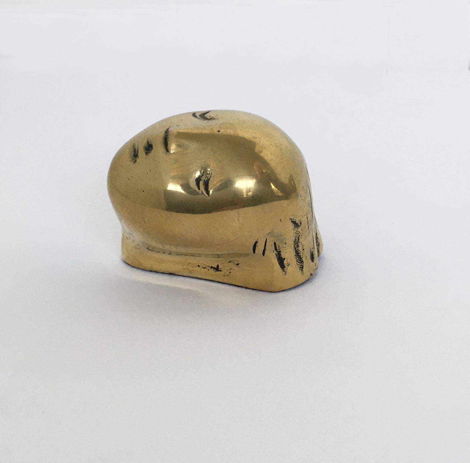 Abstrakte Bronzeskulptur von Piero Perin Testina, Kleiner Kopf, Italien, 1980 im Angebot 12