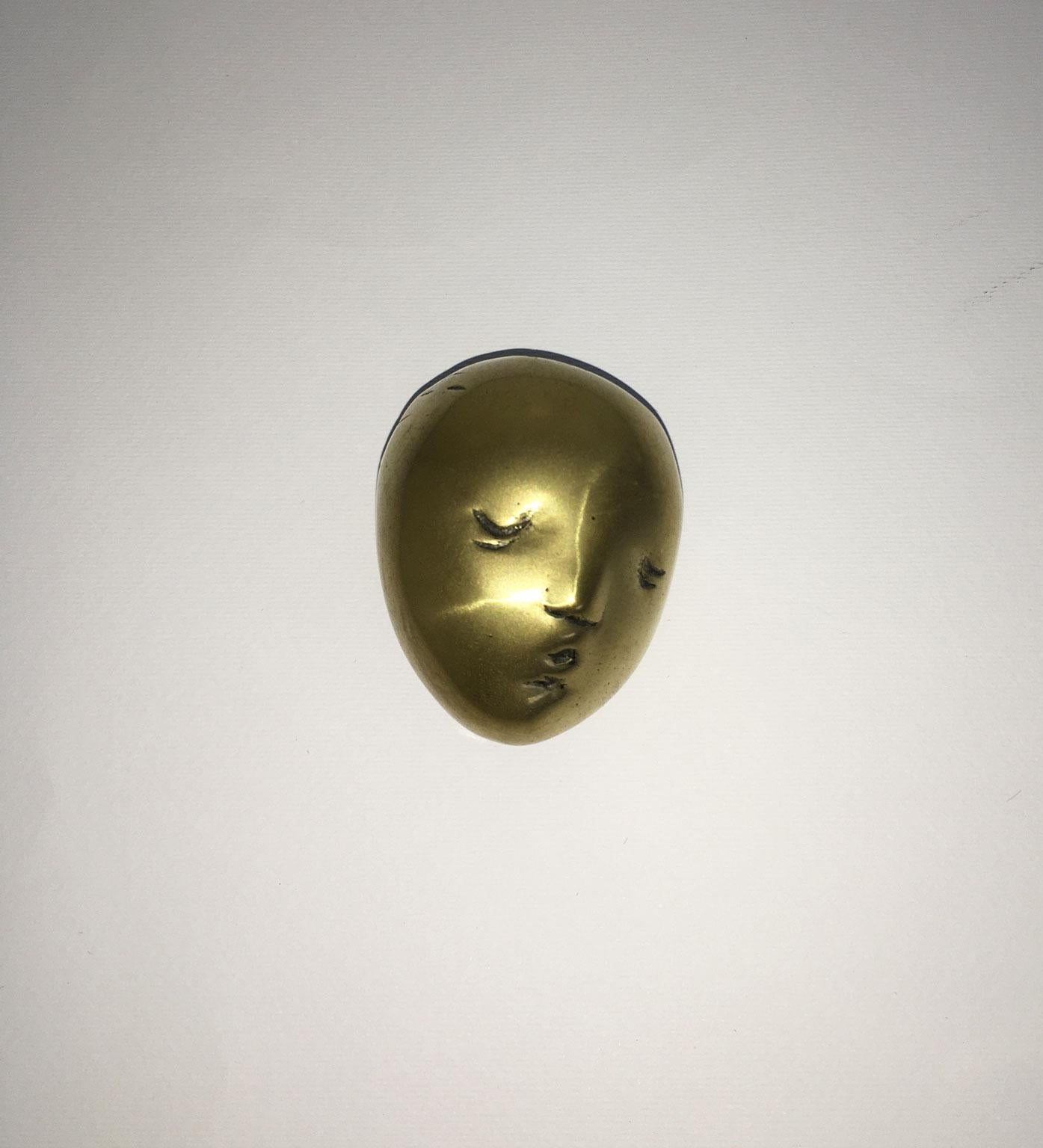 Abstrakte Bronzeskulptur von Piero Perin Testina, Kleiner Kopf, Italien, 1980 im Angebot 2