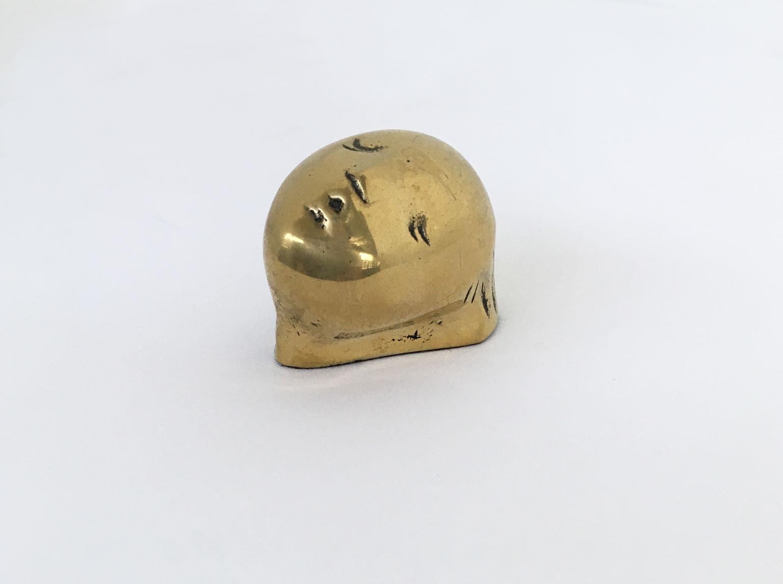 Abstrakte Bronzeskulptur von Piero Perin Testina, Kleiner Kopf, Italien, 1980 im Angebot 5