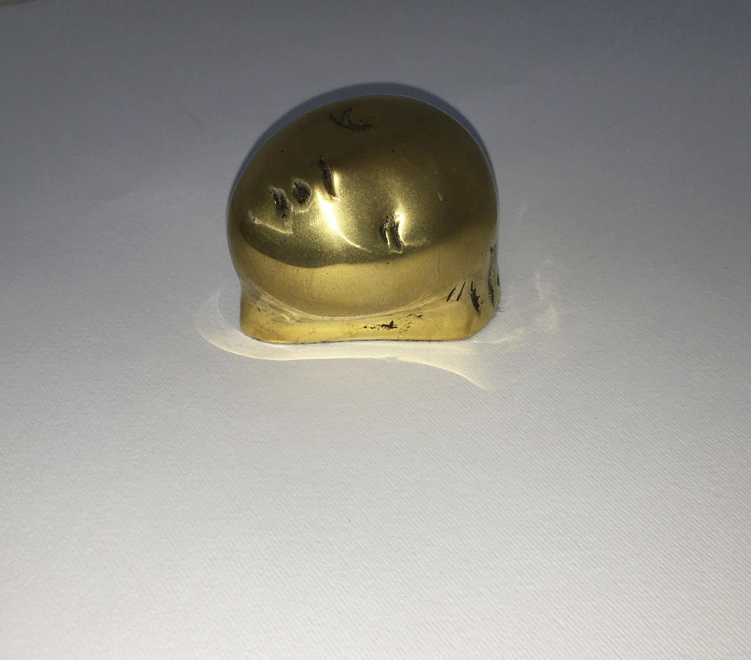 Abstrakte Bronzeskulptur von Piero Perin Testina, Kleiner Kopf, Italien, 1980 im Angebot 6