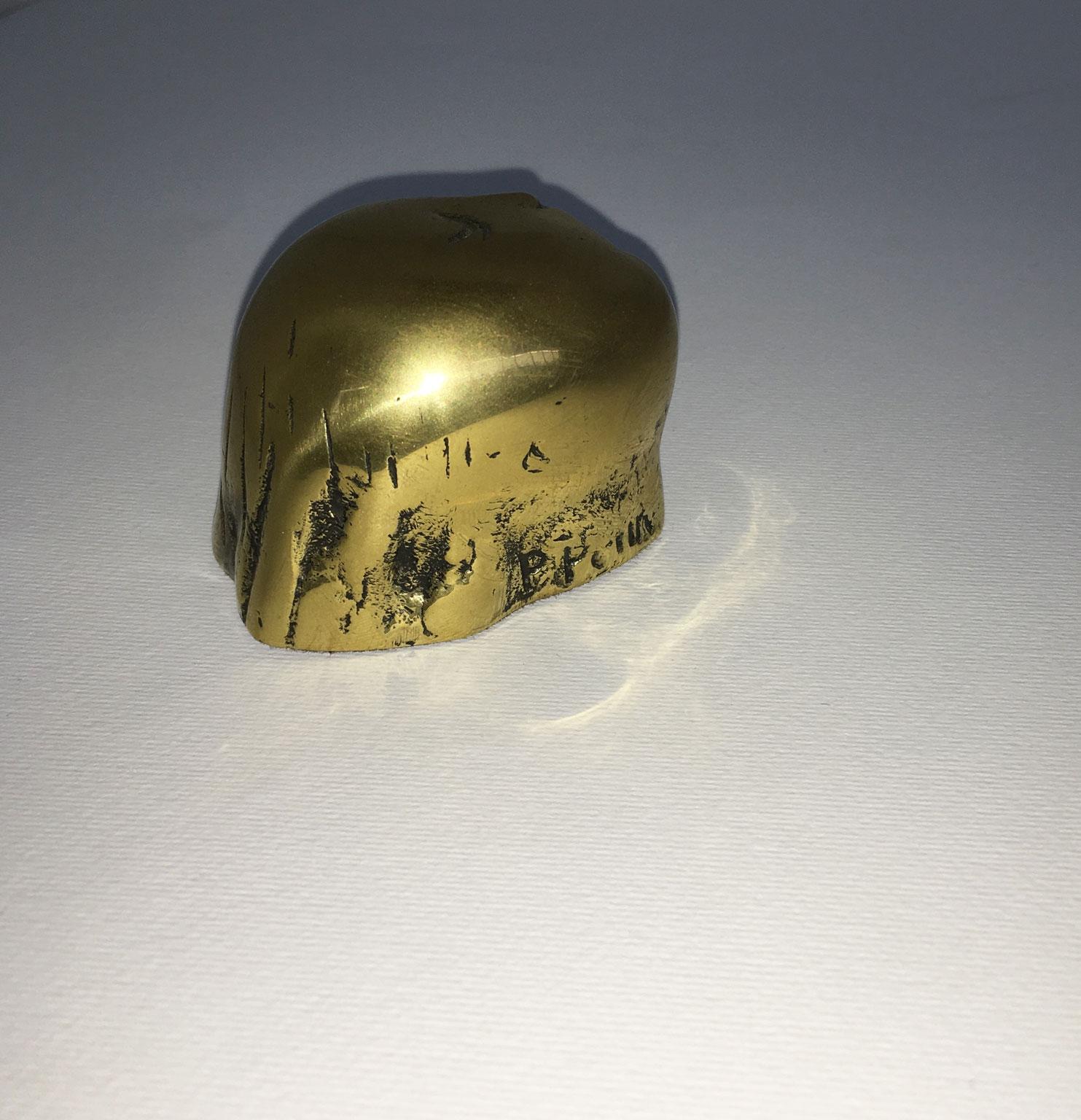 Abstrakte Bronzeskulptur von Piero Perin Testina, Kleiner Kopf, Italien, 1980 im Angebot 7