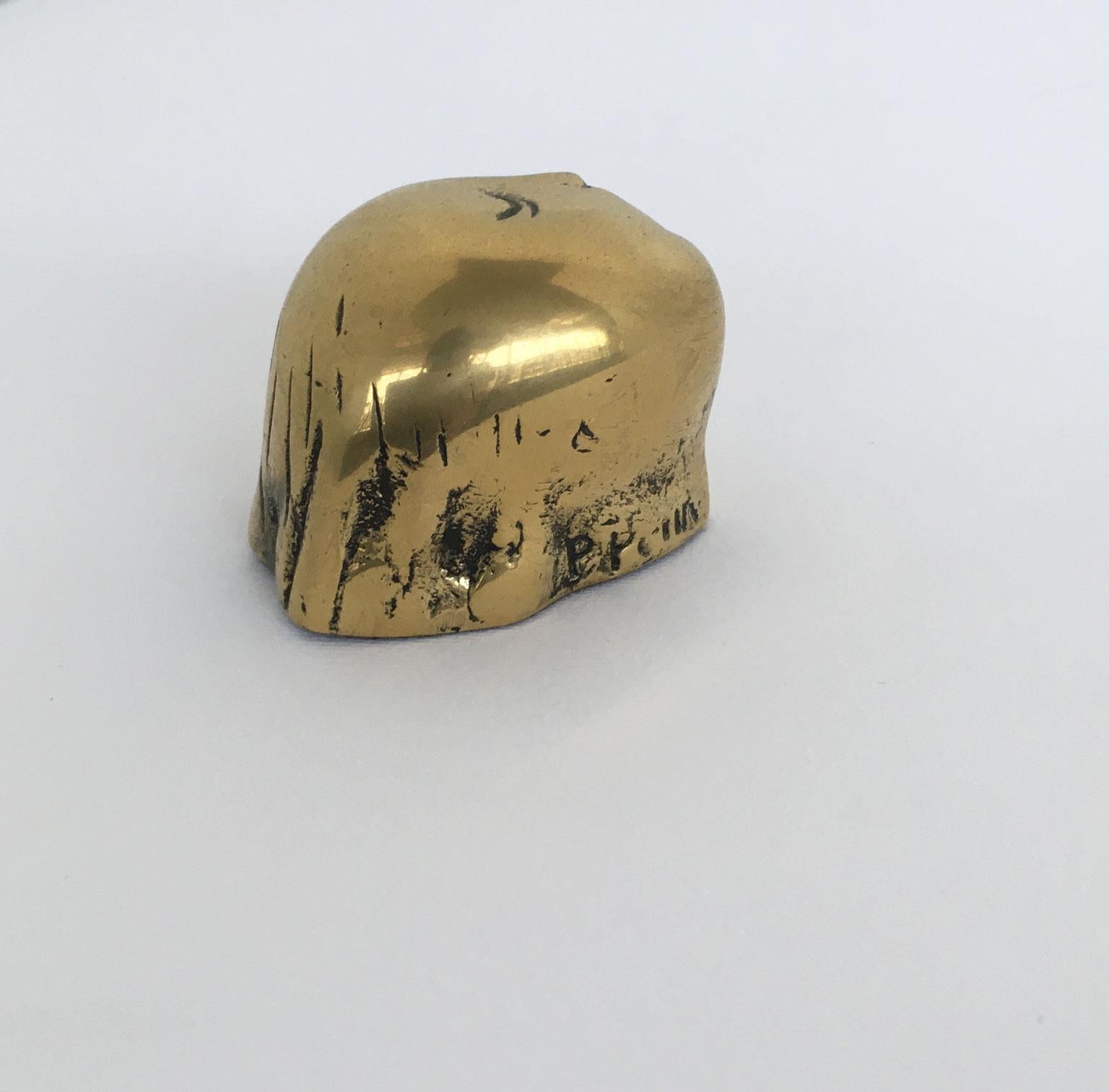 Abstrakte Bronzeskulptur von Piero Perin Testina, Kleiner Kopf, Italien, 1980 im Angebot 8