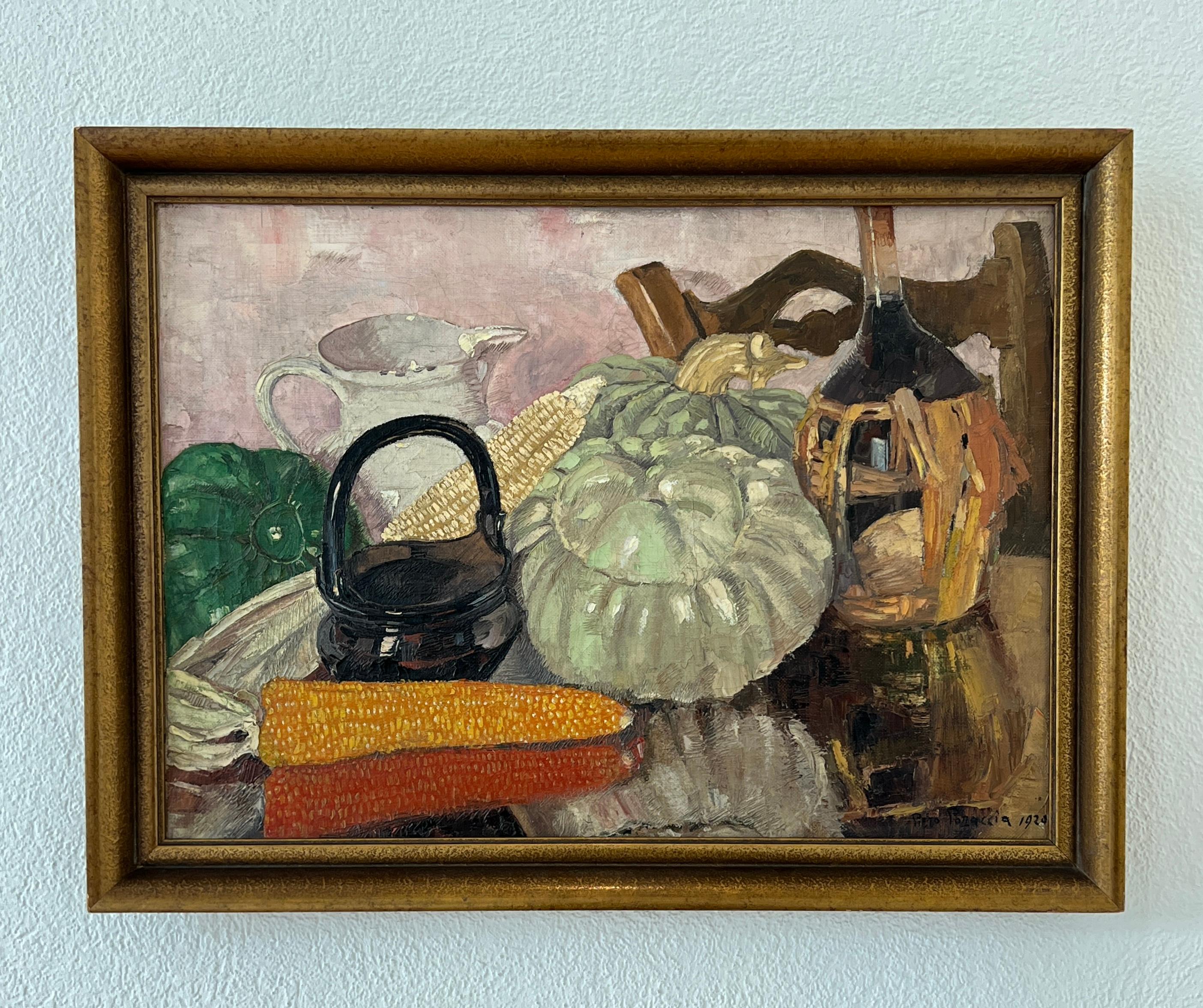 Corn on the cob - Painting by Piero Poraccia