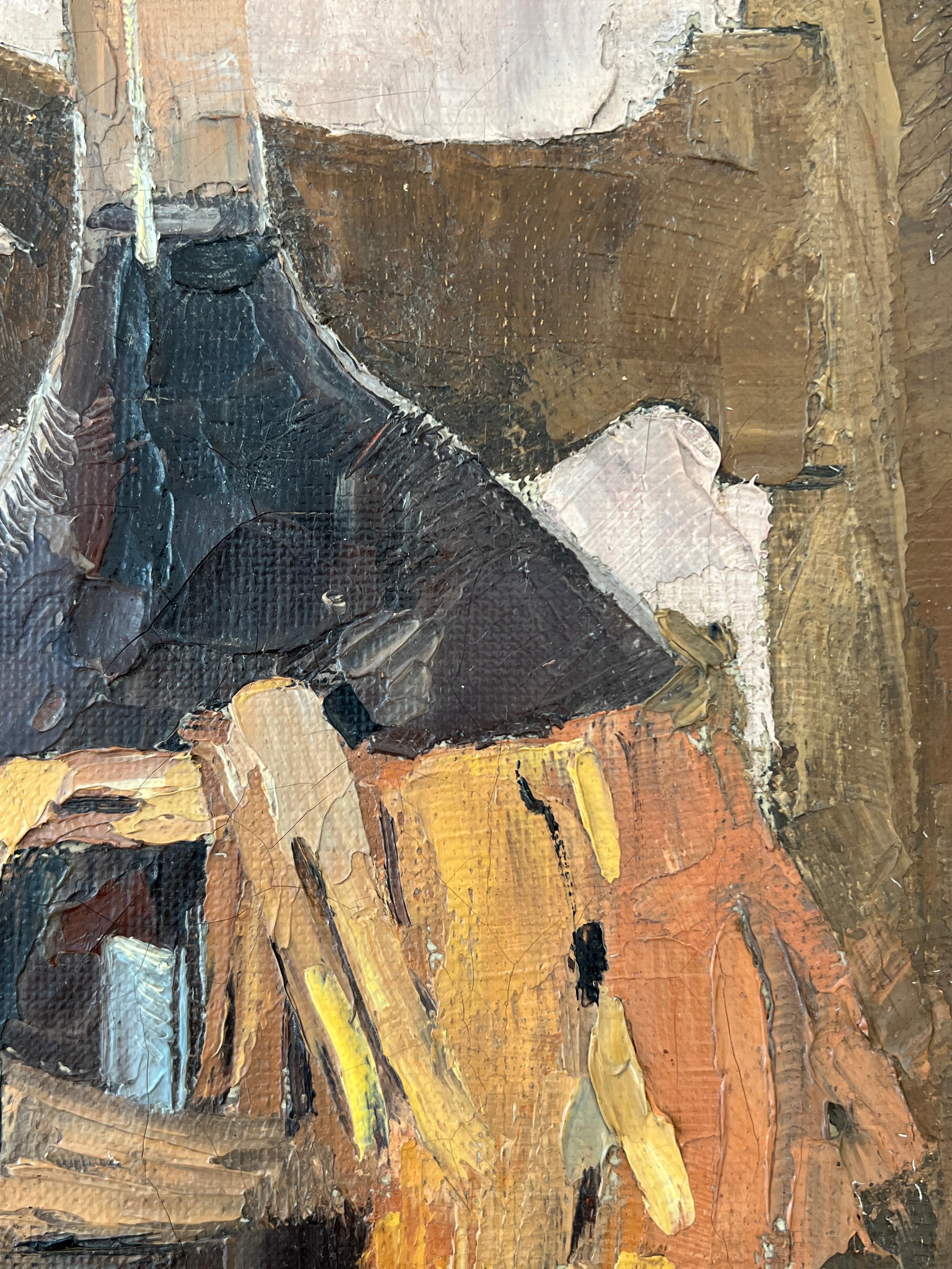 Corn on the cob - Brown Still-Life Painting by Piero Poraccia