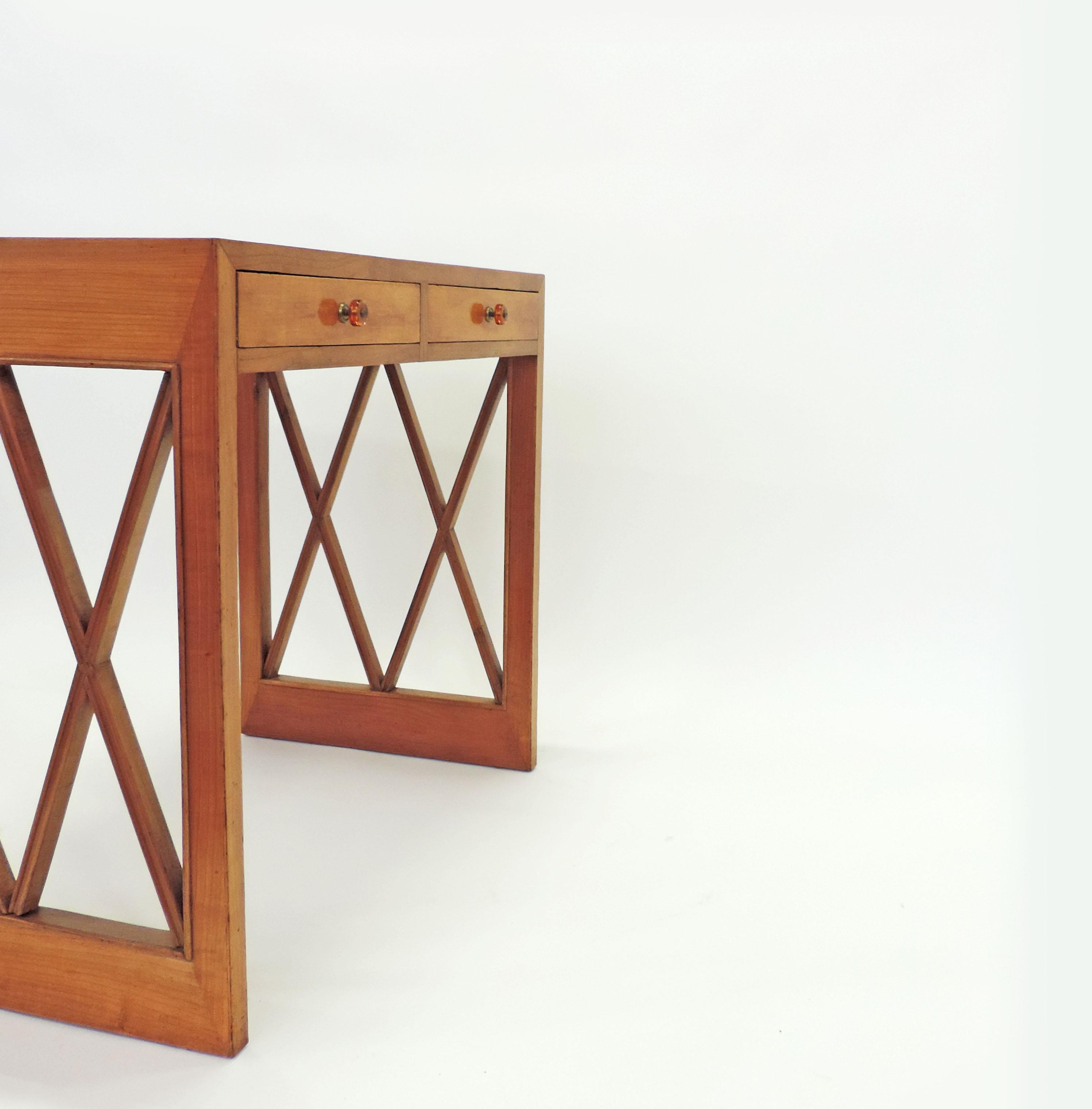 Piero Portaluppi 1940s Double Cross Desk in Wood 2