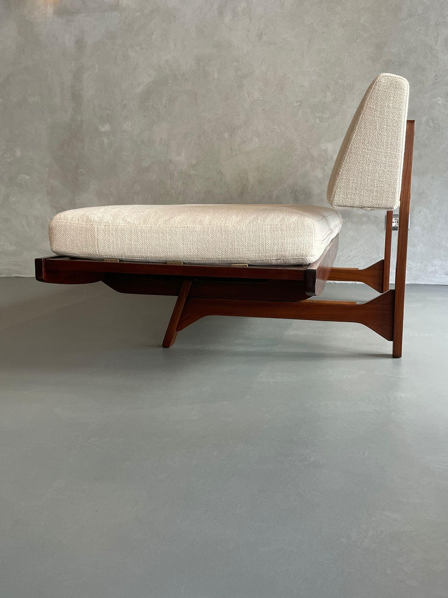 Italian Piero Ranzani Ezio Longhi Elam Eros Daybed/Sofa Fabric Rosewood, Italy, 1957