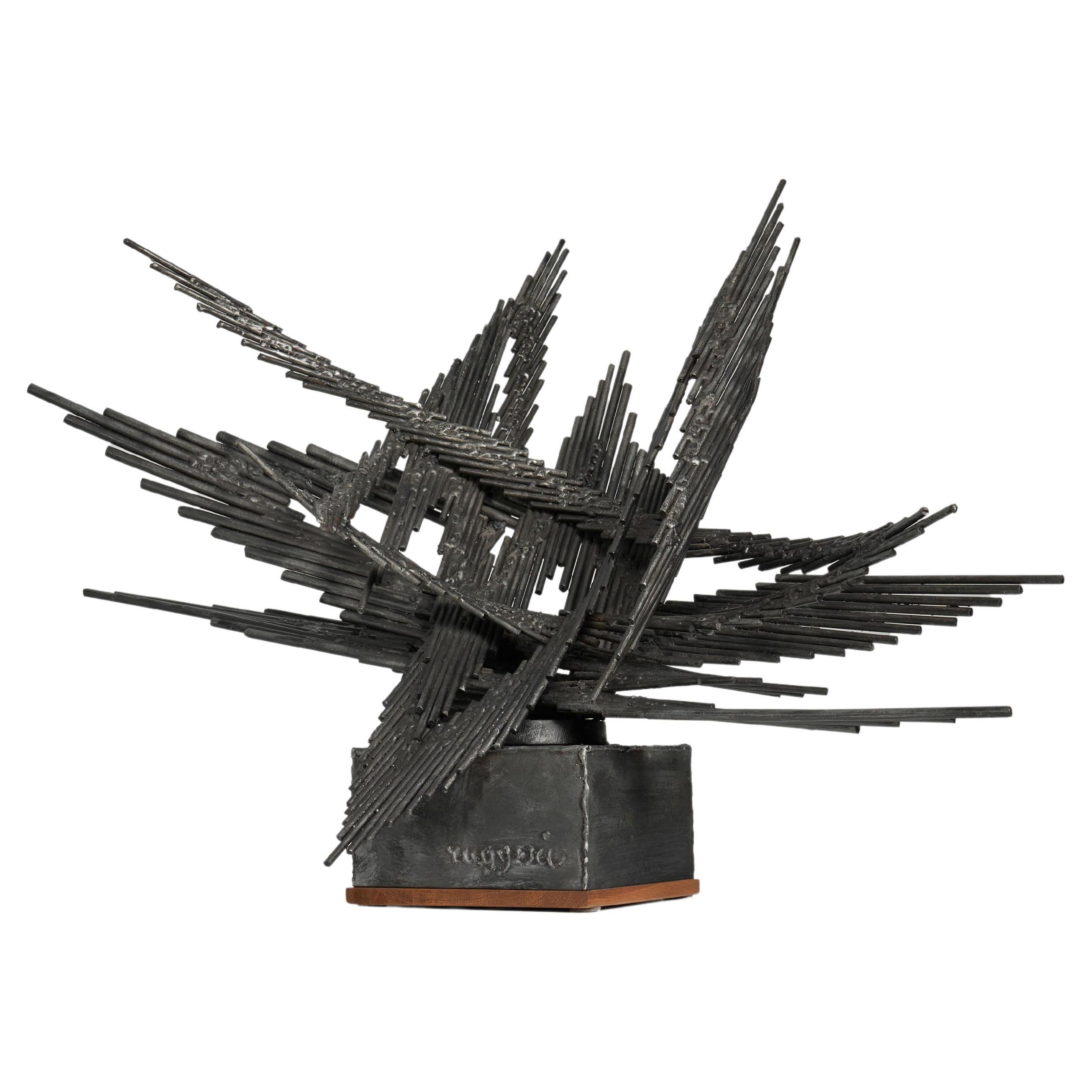 Piero Ruggeri abstract modern iron sculpture Italy 1970