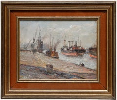 Pietro Sansalvadore (1892-1955) - Óleo, Una mañana soleada en el Clyde