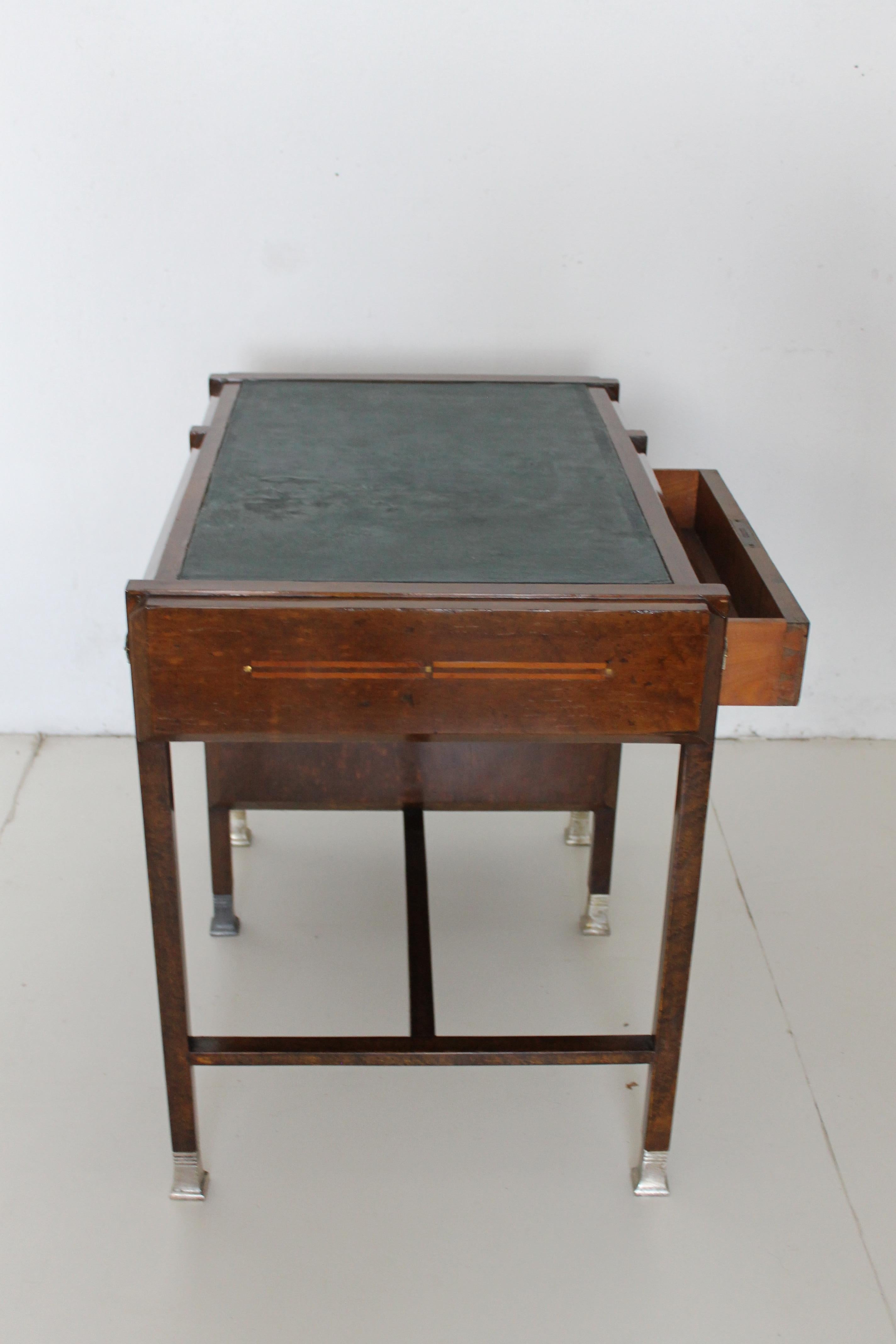 Mother-of-Pearl Piero Zen Small Desk with Maple and Mather of Pearl Inlays, Italy Milan For Sale