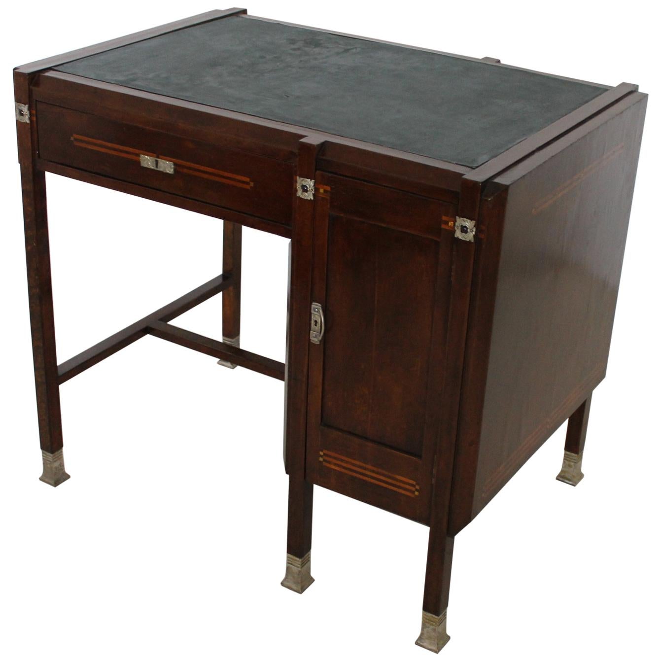 Piero Zen Small Desk with Maple and Mather of Pearl Inlays, Italy Milan For Sale