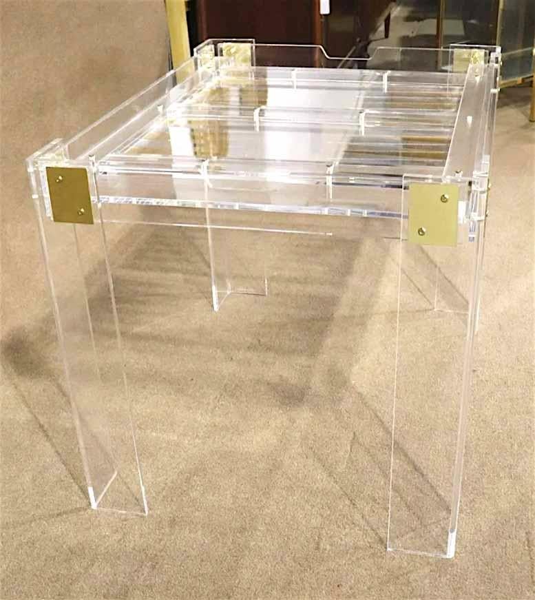 Lucite Pierre Acrylic Backgammon Table For Sale
