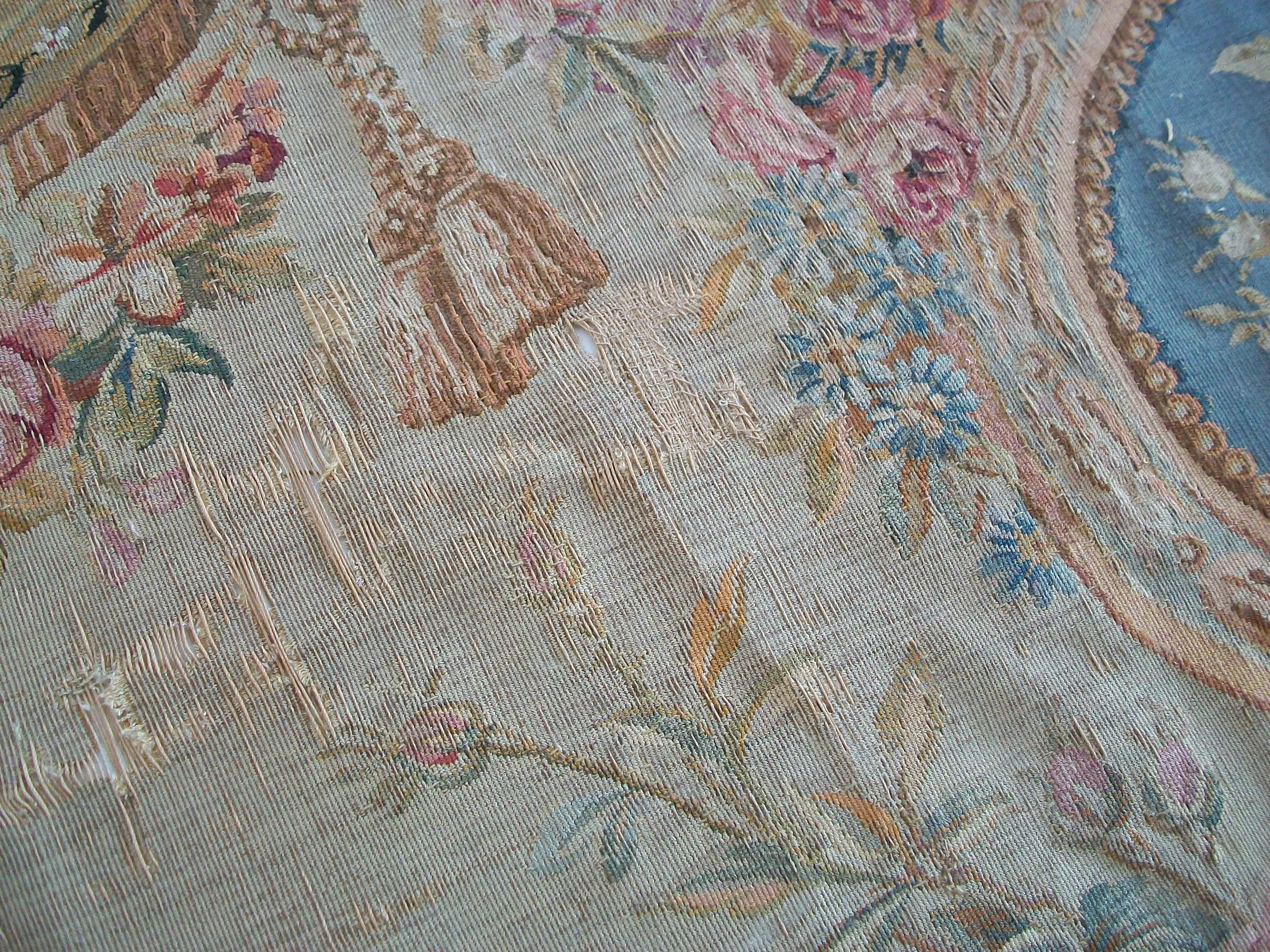 19th Century Pierre Adrien Chabal, Louis XVI Style Beauvais Tapestry Panel, France - C.1855 For Sale