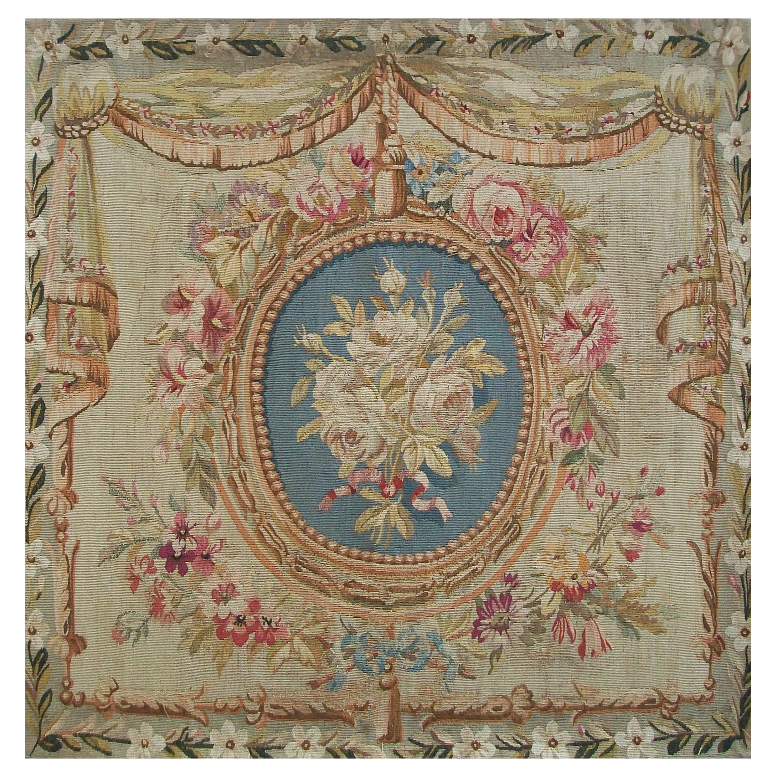 Pierre Adrien Chabal, Louis XVI Style Beauvais Tapestry Panel, France, C.1855