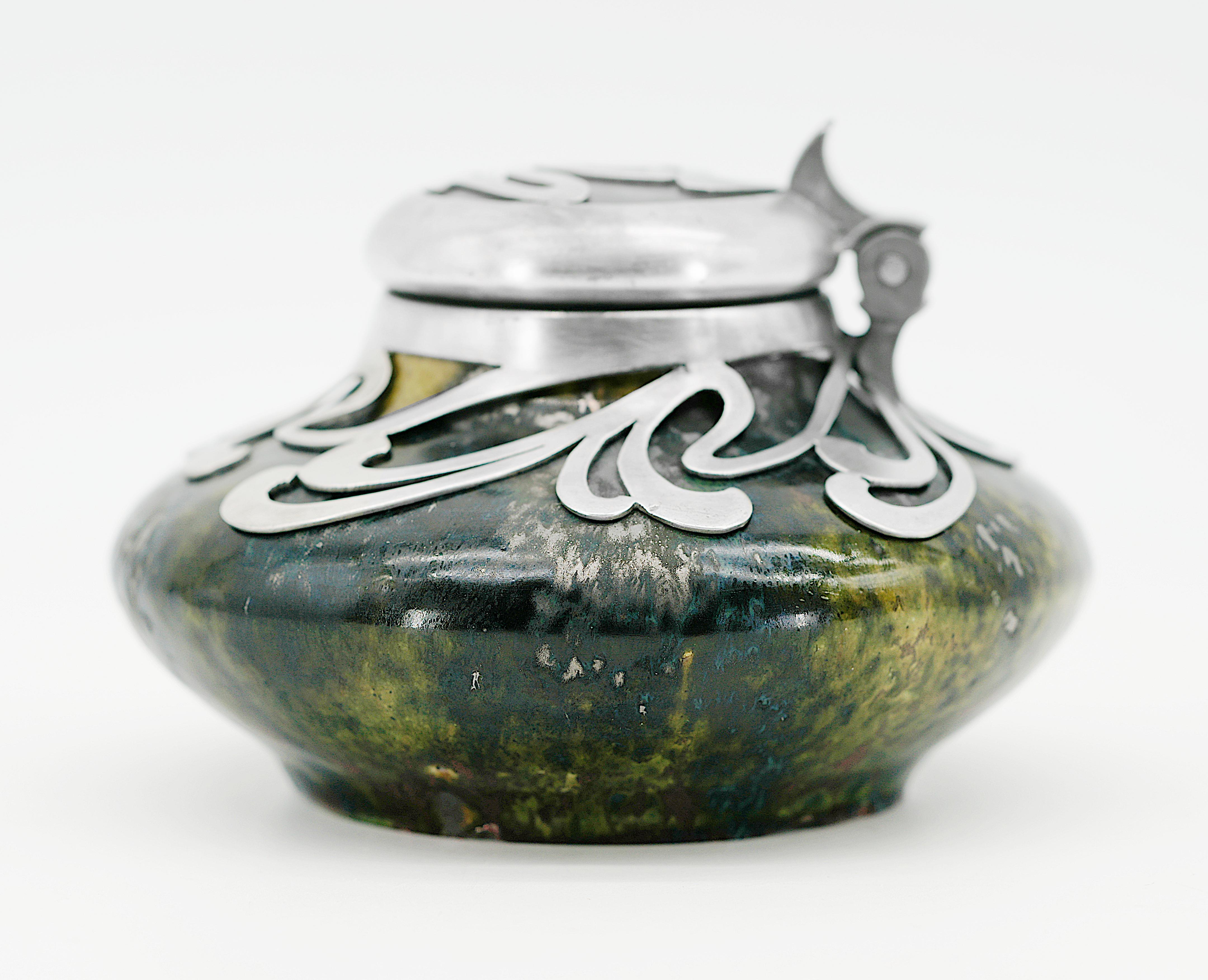 Pierre-Adrien DALPAYRAT Französisches Jugendstil-Tintenfass aus Steingut, 1890 im Angebot 3