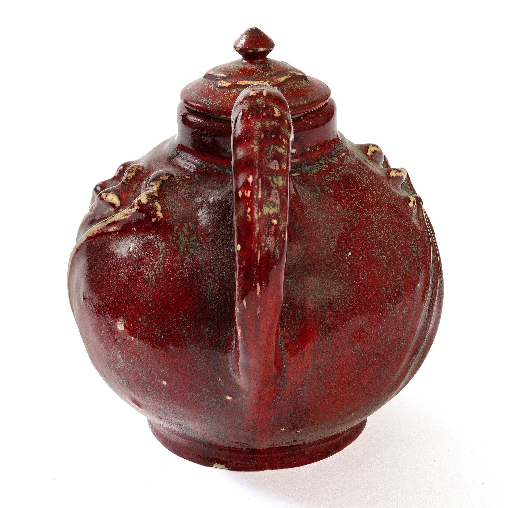 French Pierre-Adrien Dalpayrat Glazed Ceramic Teapot For Sale