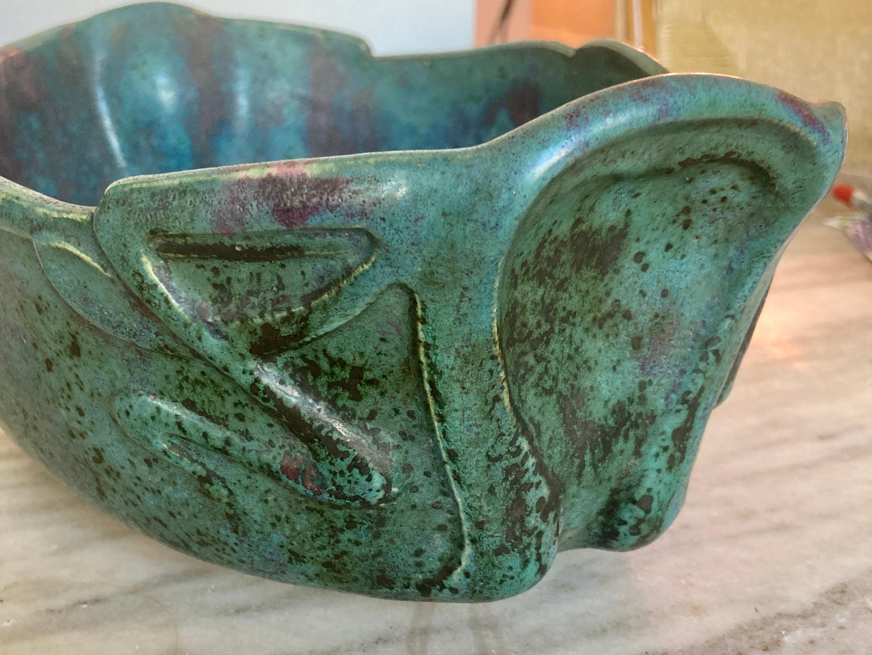 Glazed Pierre-Adrien Dalpayrat, Large Art Nouveau Centerpiece Bowl For Sale