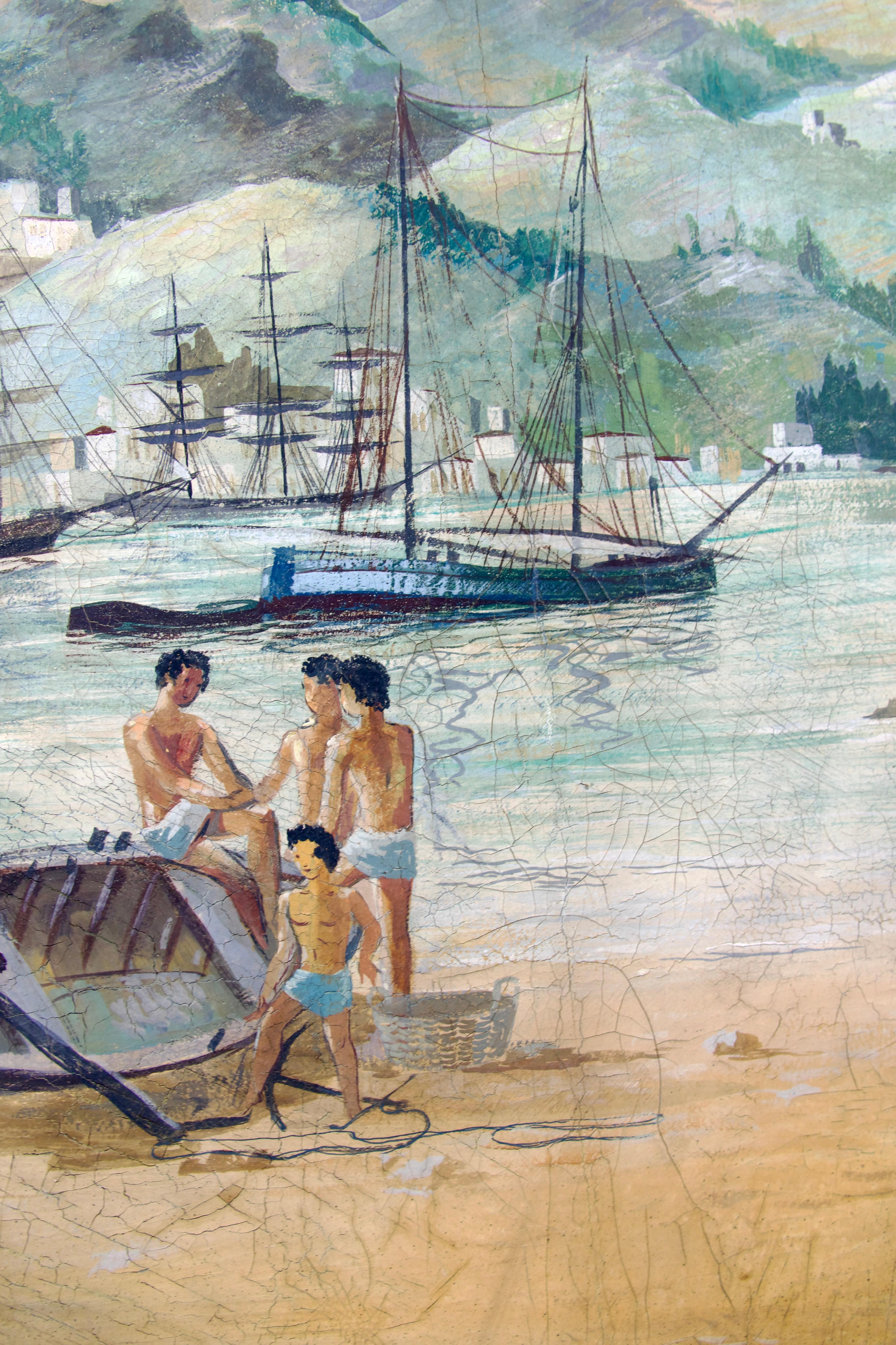 Pierre Adrien Ekman (1904-1993), Discovery of the New World, gerahmtes Ölgemälde im Angebot 3