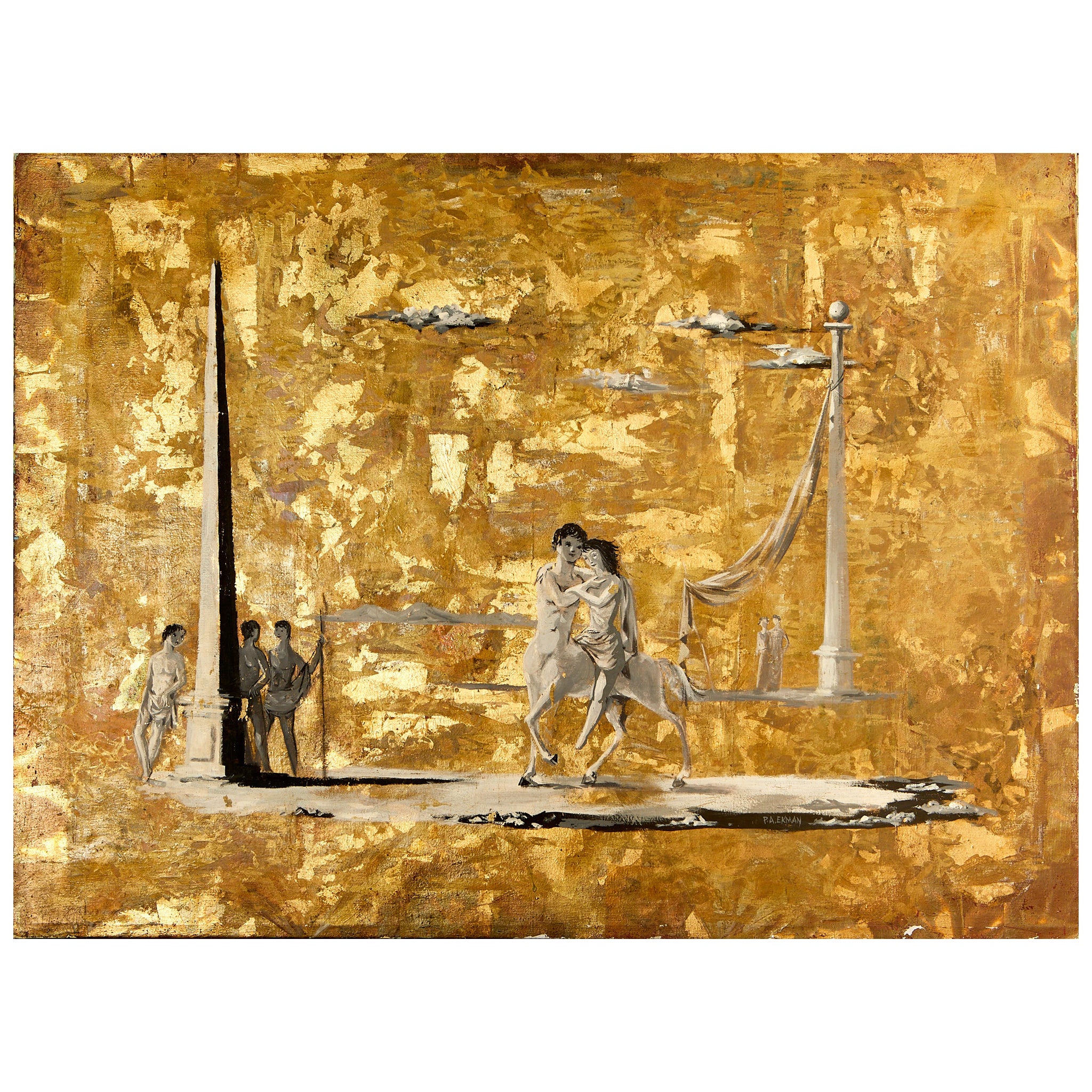 Pierre Adrien Ekman (1904_1993), pintura sobre panel de madera, hacia 1960, Francia.