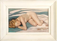 End of card game - Portrait of a nude woman