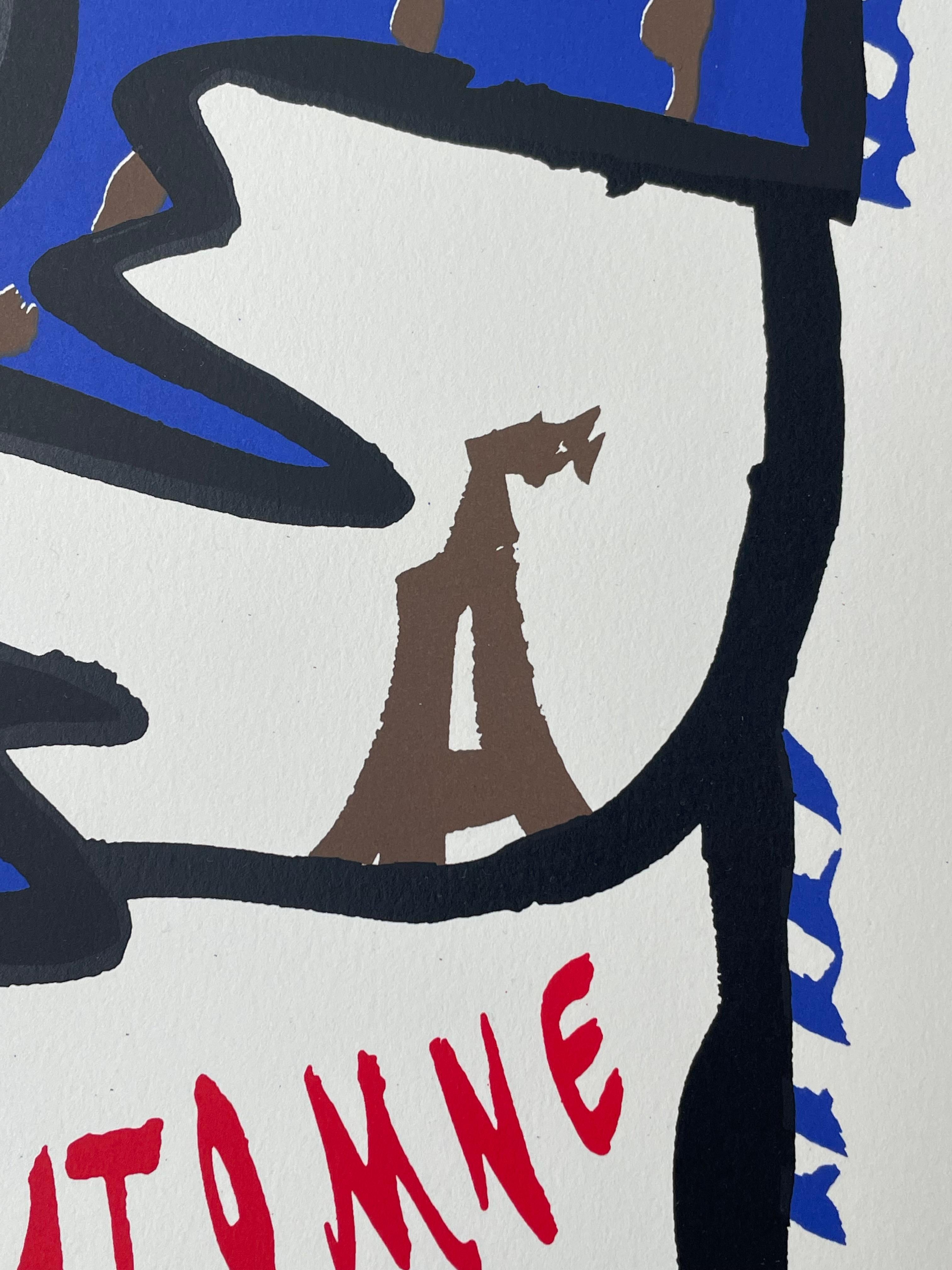 French Pierre Alechinsky, Eiffel Tower serigraph For Sale