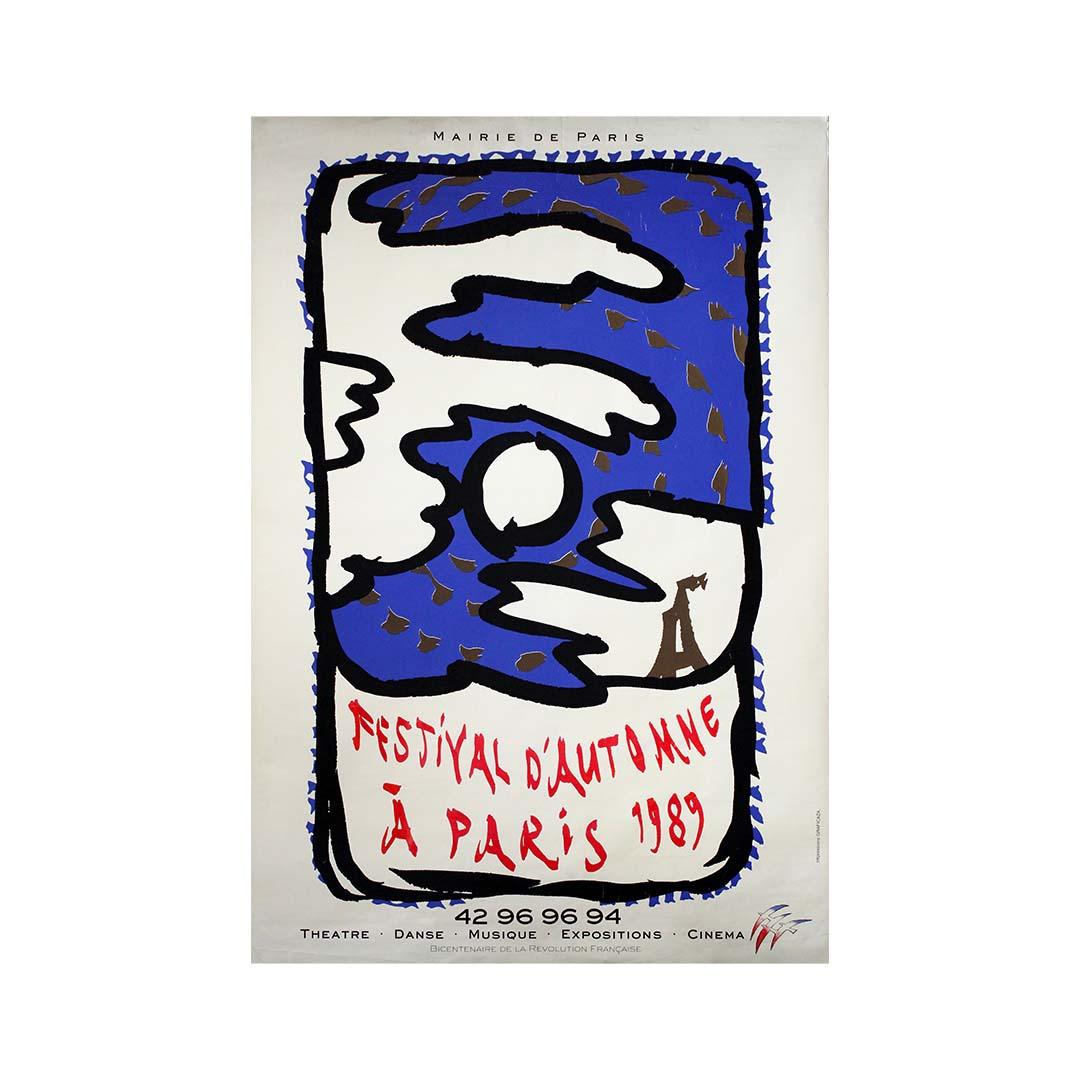 1989 Original poster by Pierre Alechinsky for the Festival d'Automne à Paris For Sale 1