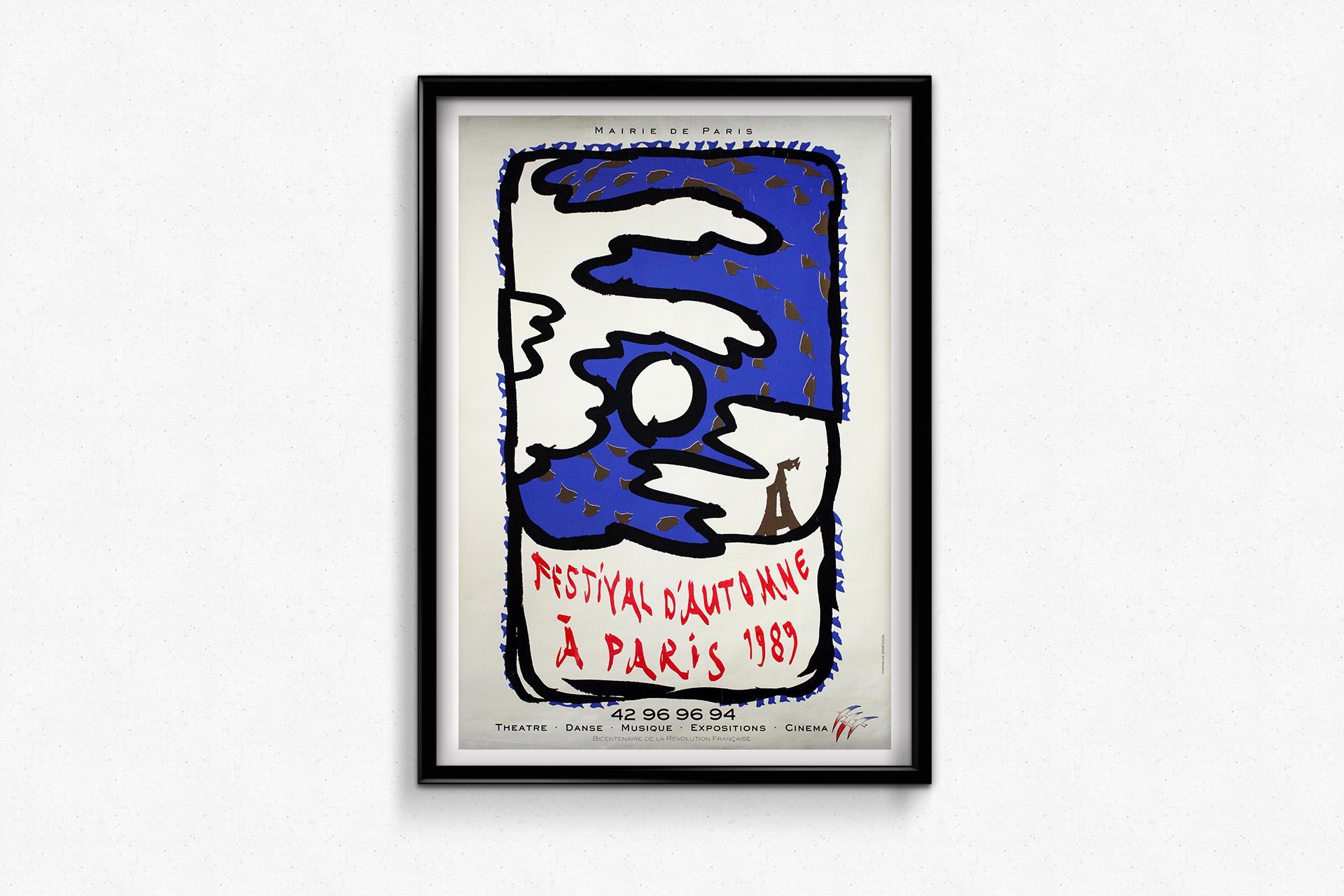 1989 Original poster by Pierre Alechinsky for the Festival d'Automne à Paris For Sale 3