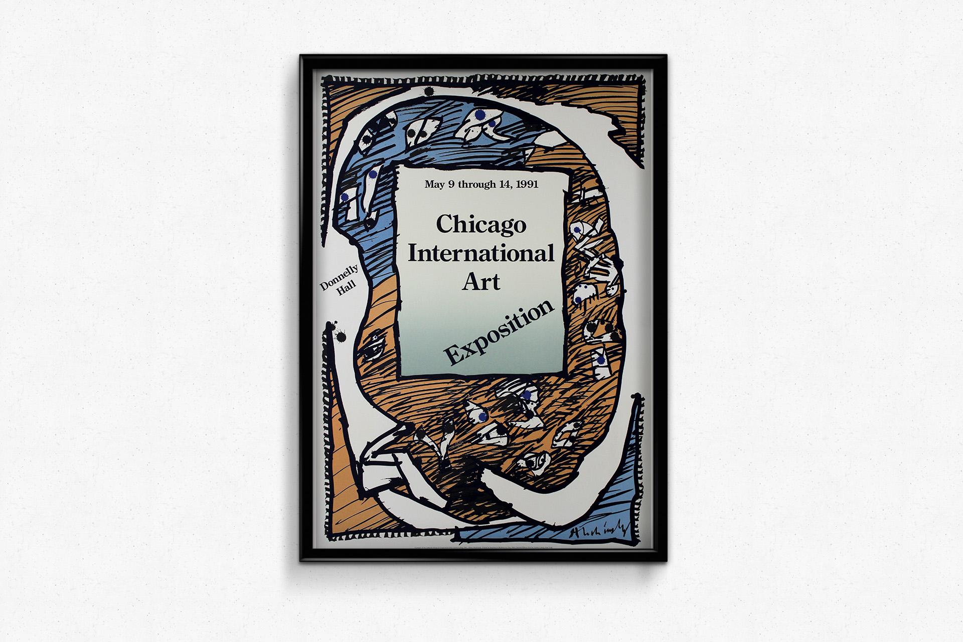1991 exhibition poster by Pierre Alechinsky for the Chicago International Art For Sale 1