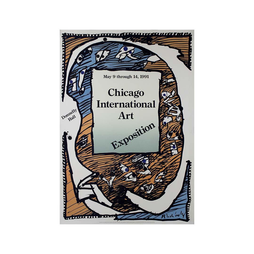 1991 exhibition poster by Pierre Alechinsky for the Chicago International Art For Sale 3