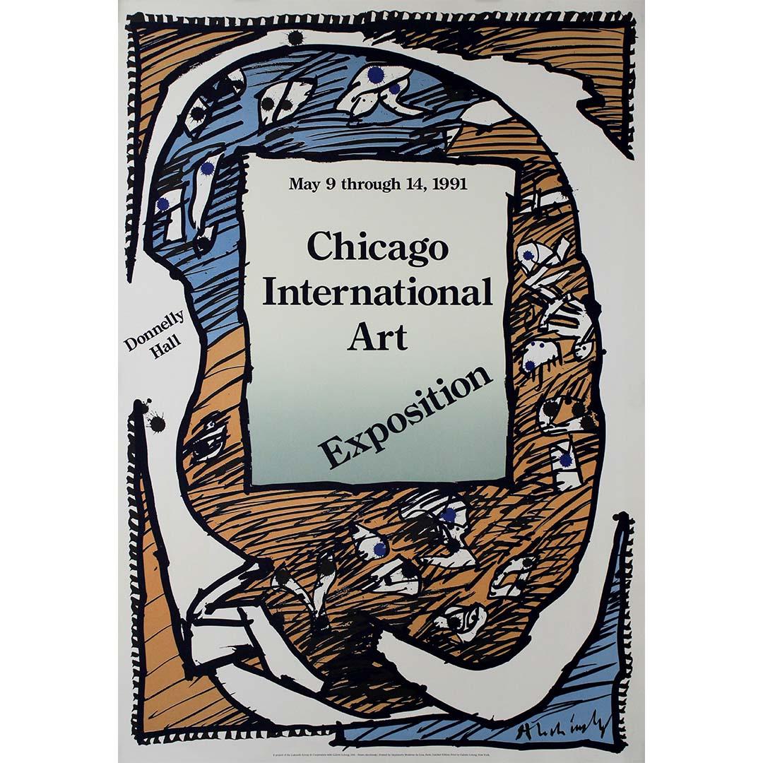 Affiche d'exposition de Pierre Alechinsky pour le Chicago International Art de 1991