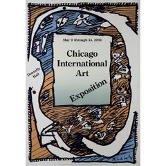 1991 exhibition poster by Pierre Alechinsky for the Chicago International Art