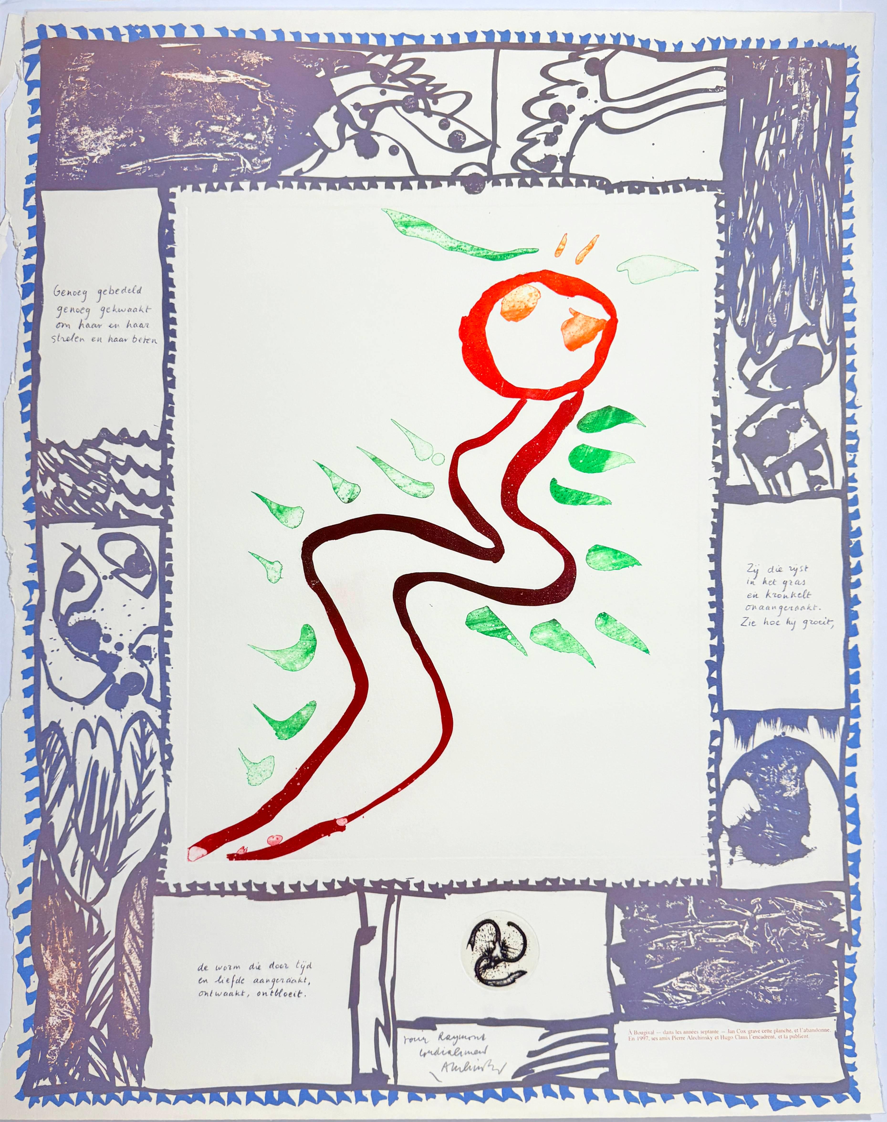 Pierre Alechinsky Print - À deux mains