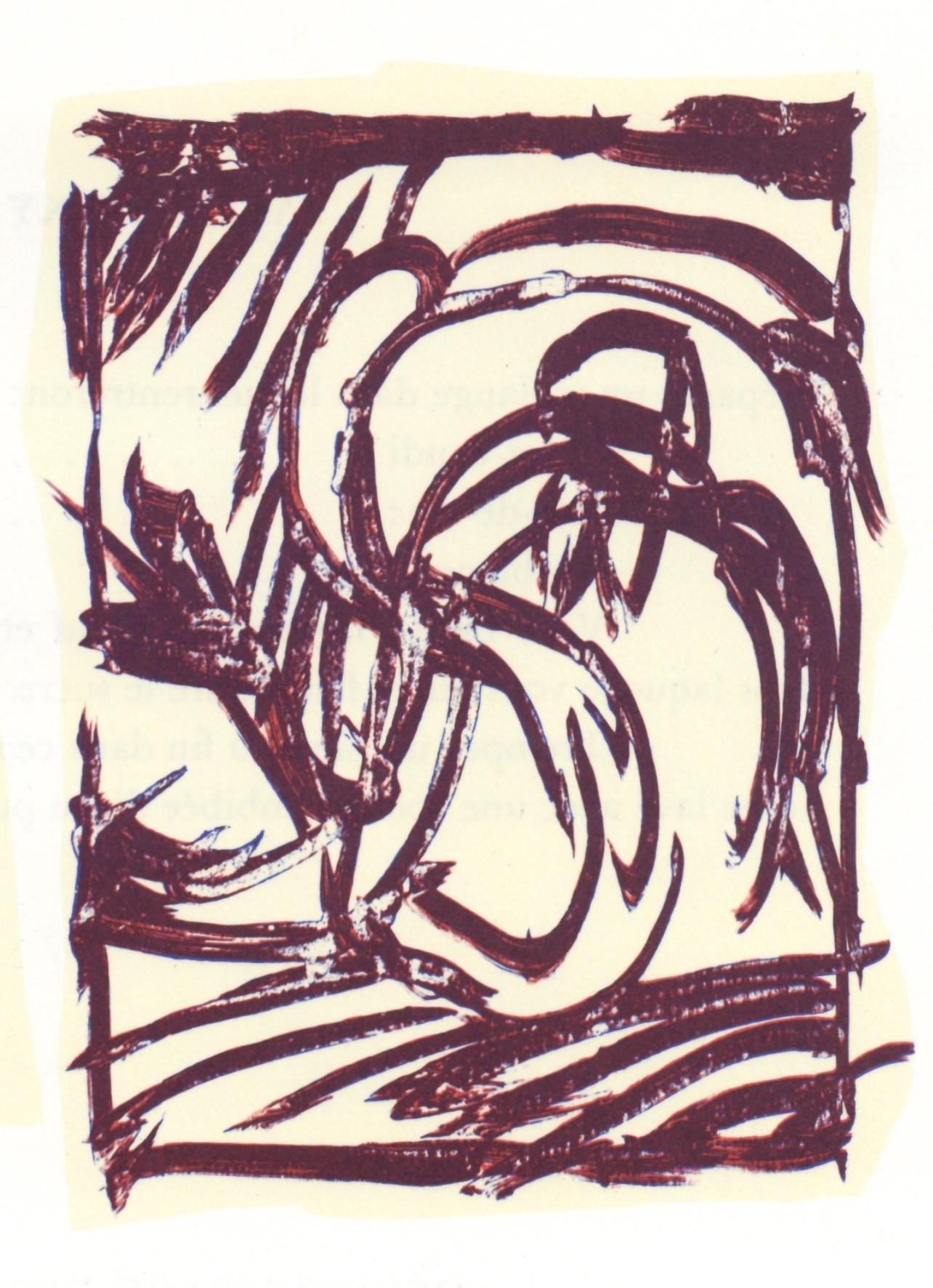 Alechinsky, Composizione, Derrière le miroir (dopo) - Print di Pierre Alechinsky