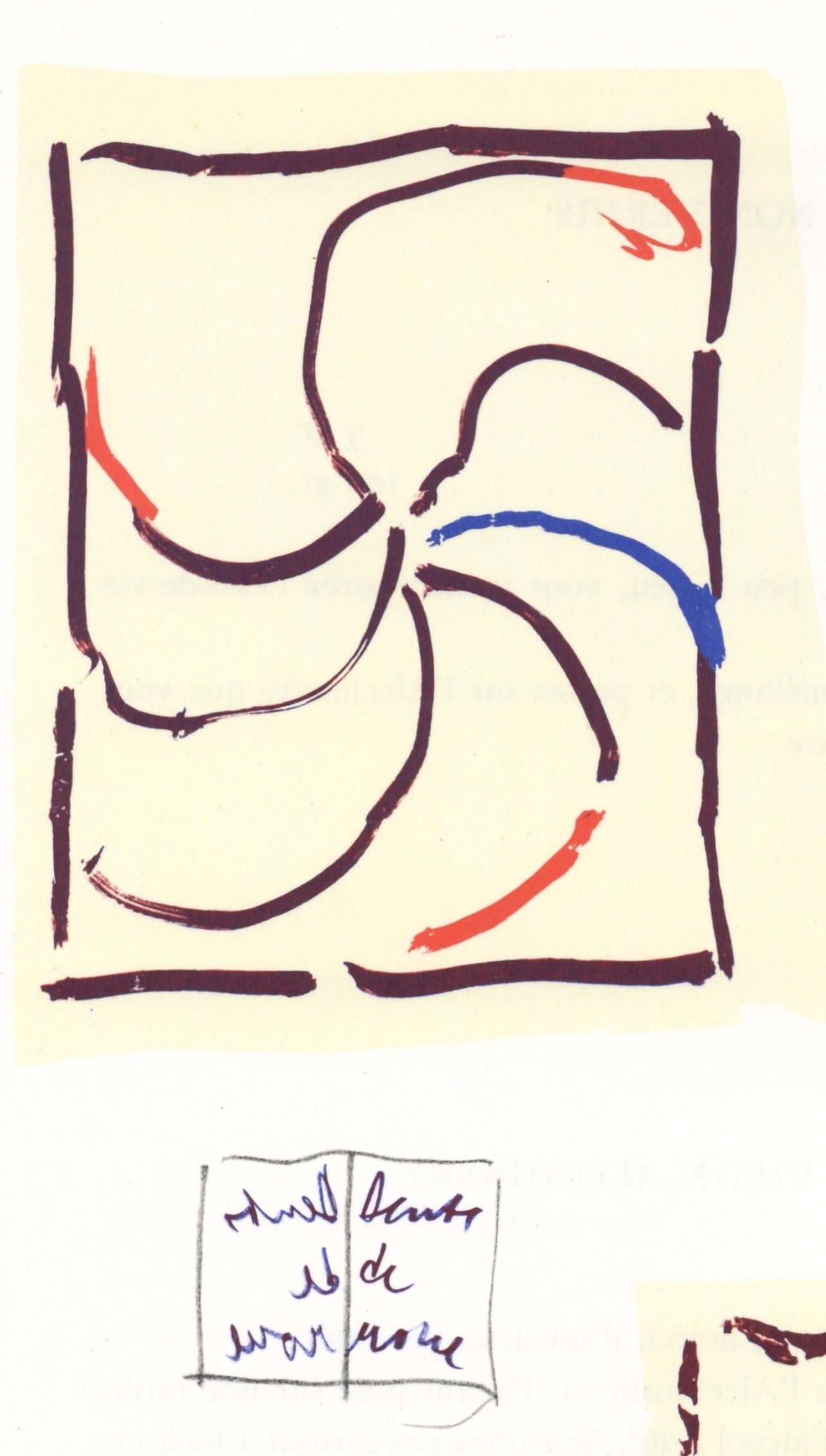 Alechinsky, Composizione, Derrière le miroir (dopo) - Print Moderno di Pierre Alechinsky