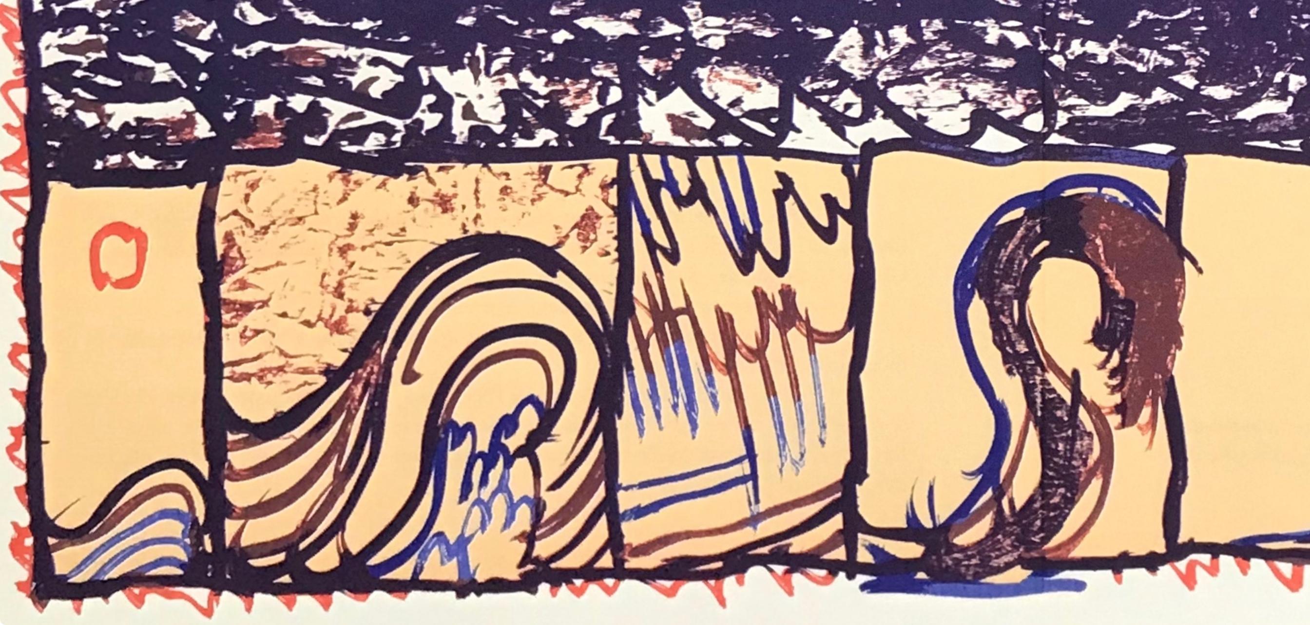 Alechinsky, Composizione, Derrière le miroir (dopo) - Print Moderno di Pierre Alechinsky