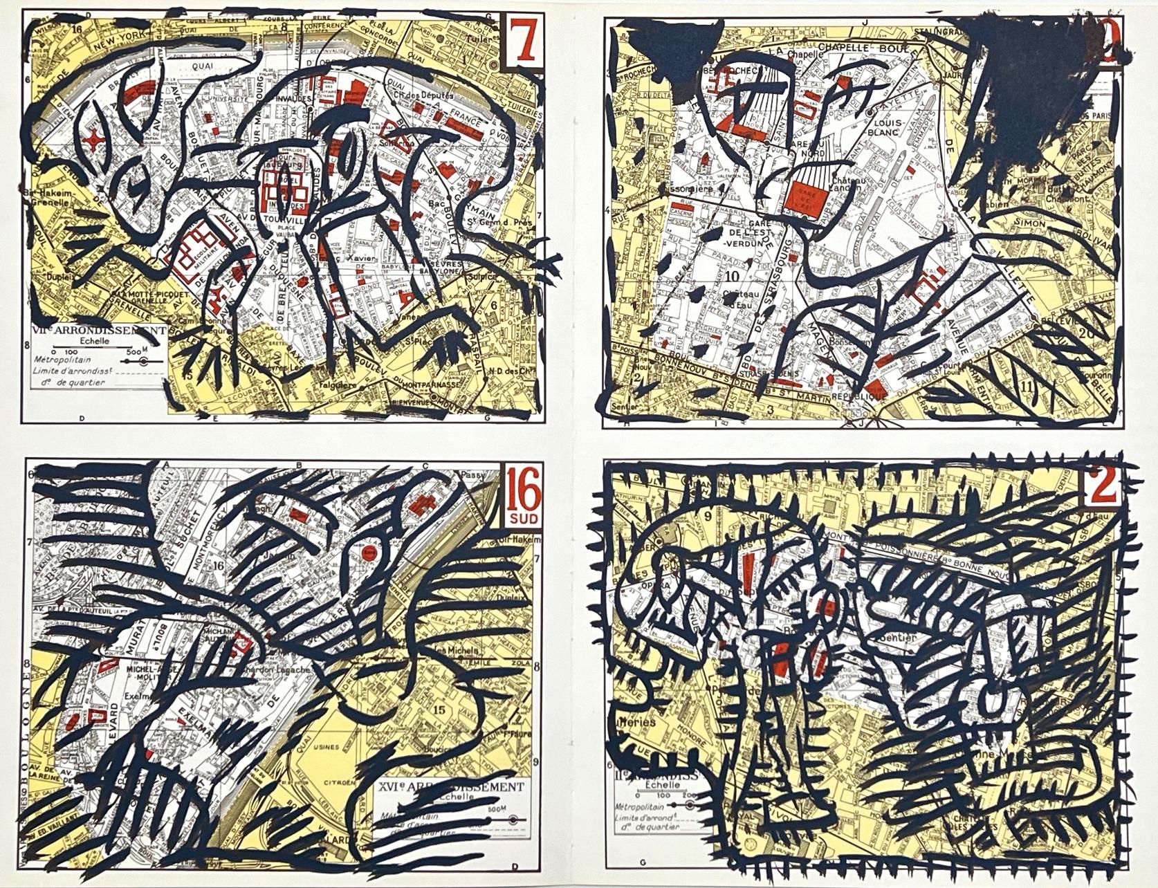 Abstract Print di Pierre Alechinsky - Alechinsky, Composizione, Derrière le miroir (dopo)