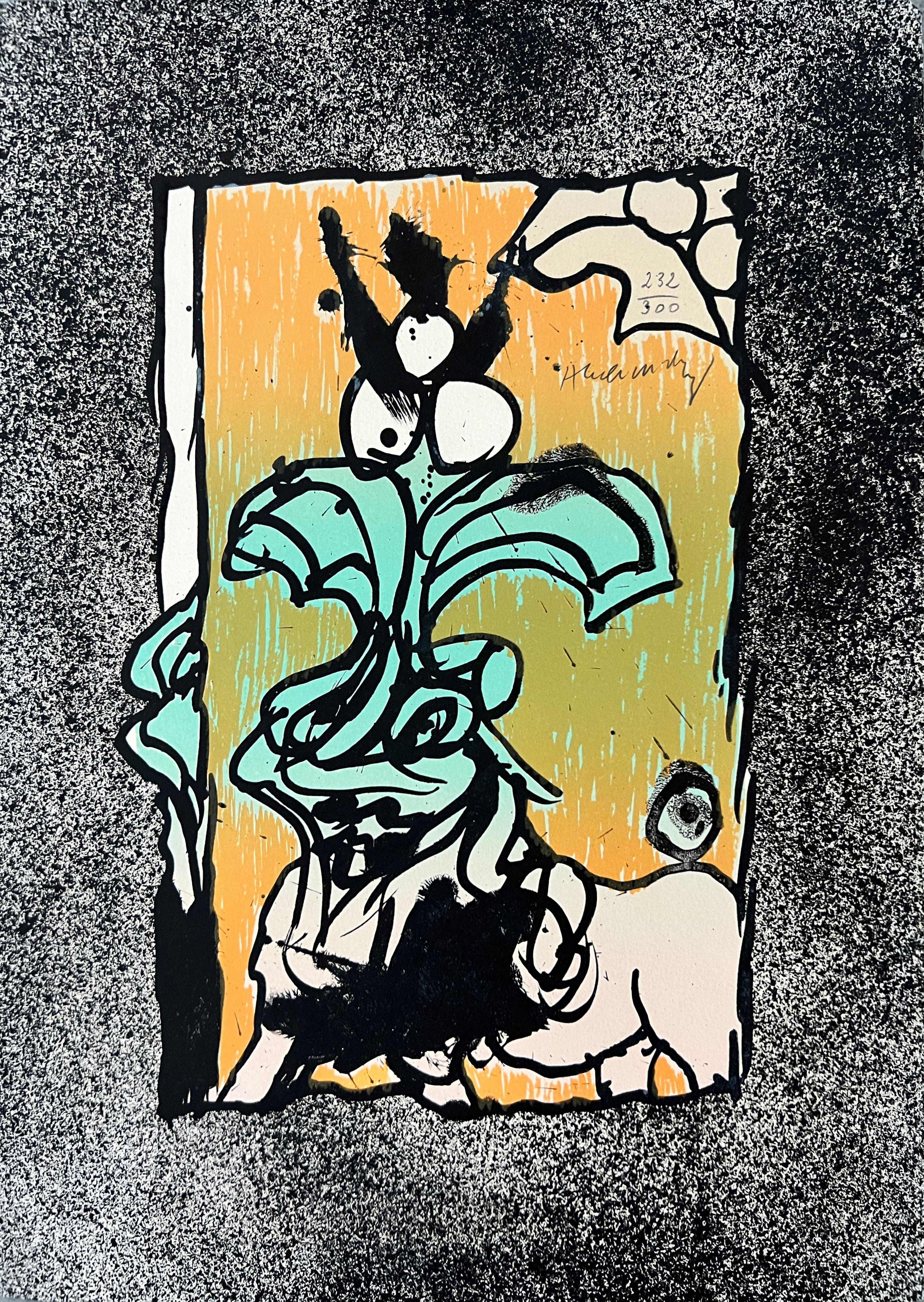 Bœuf gros sel - Mixed Media Art by Pierre Alechinsky