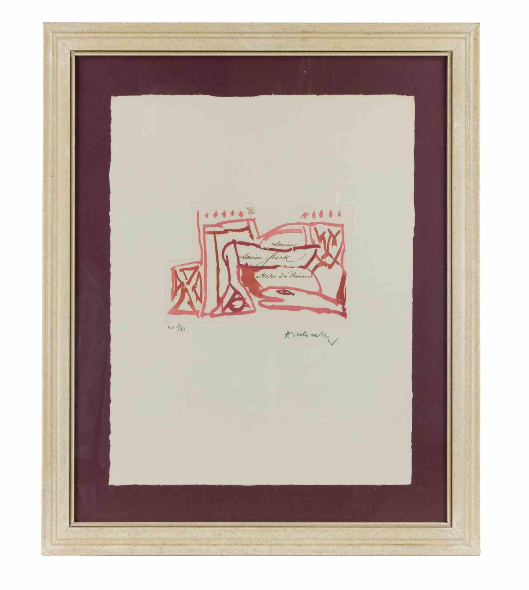 Carta Canta - Etching by Pierre Alechinsky - 1987 For Sale 1