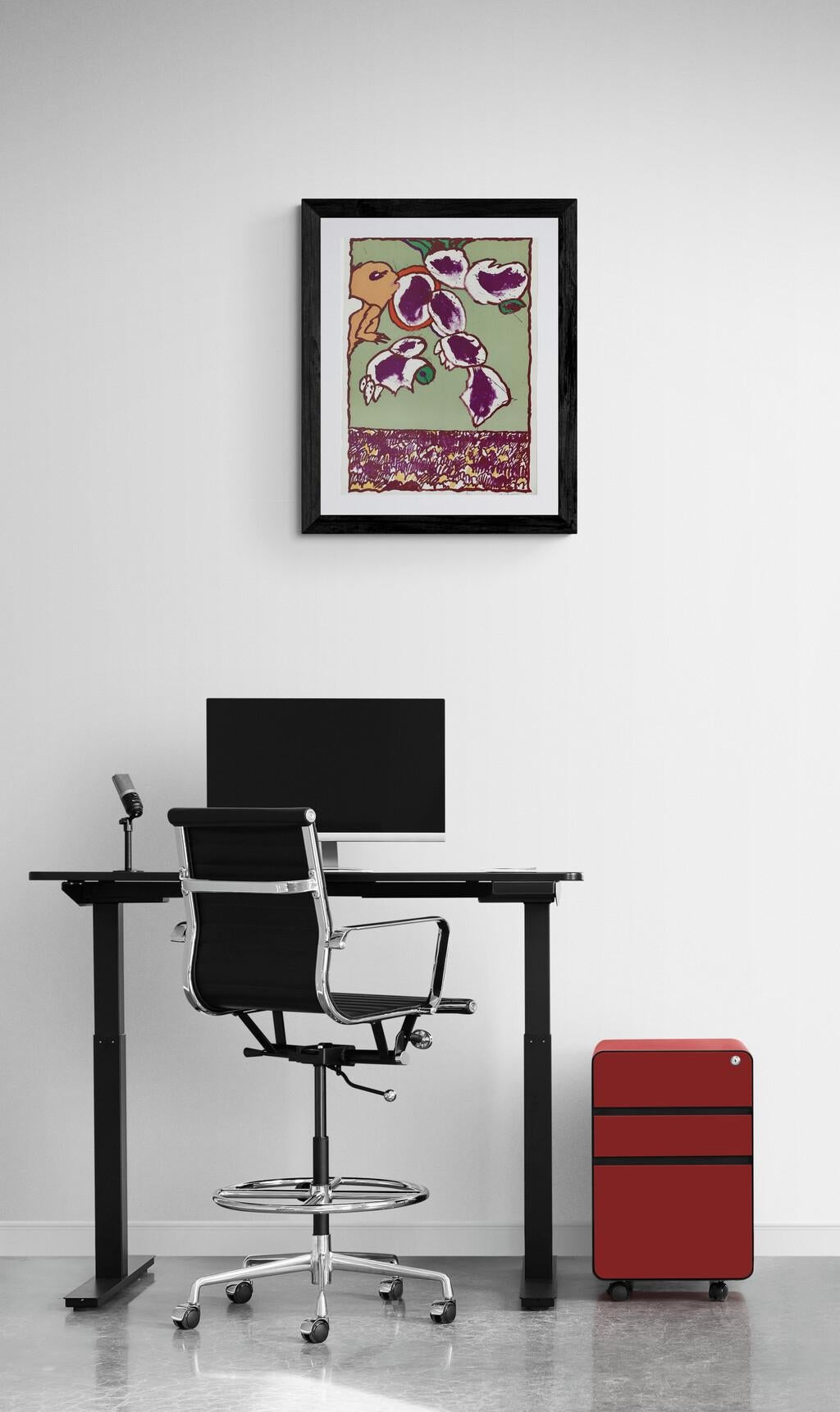 Galactic Flying Objects 1977 Signed Limited Edition Lithograph - Print by Pierre Alechinsky