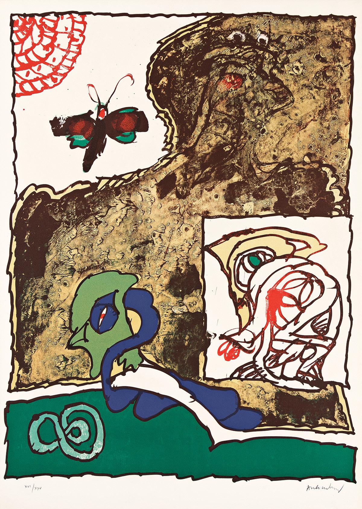 Pierre Alechinsky Print - Gnomes et Gnose