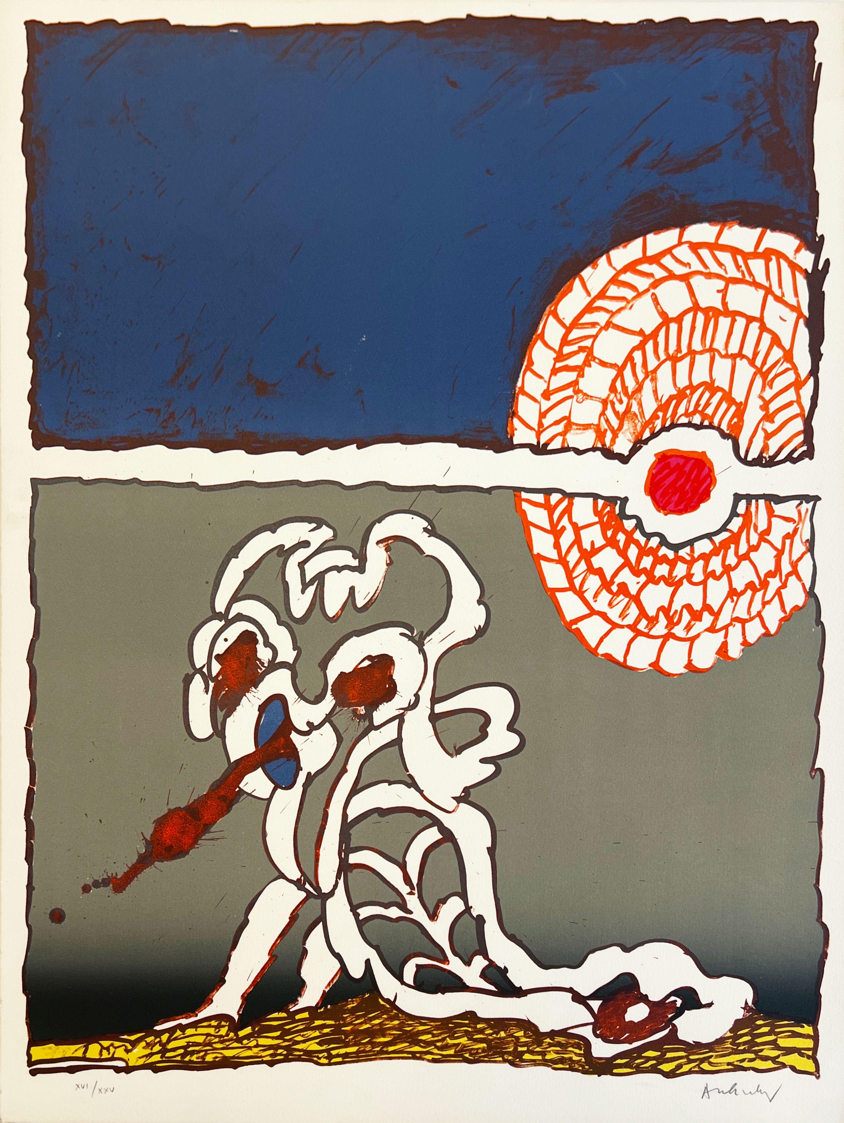 Pierre Alechinsky Print - Gnomes et Gnose