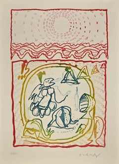 Le Soleil - Woodcut Print by Pierre Alechinsky - 1970s