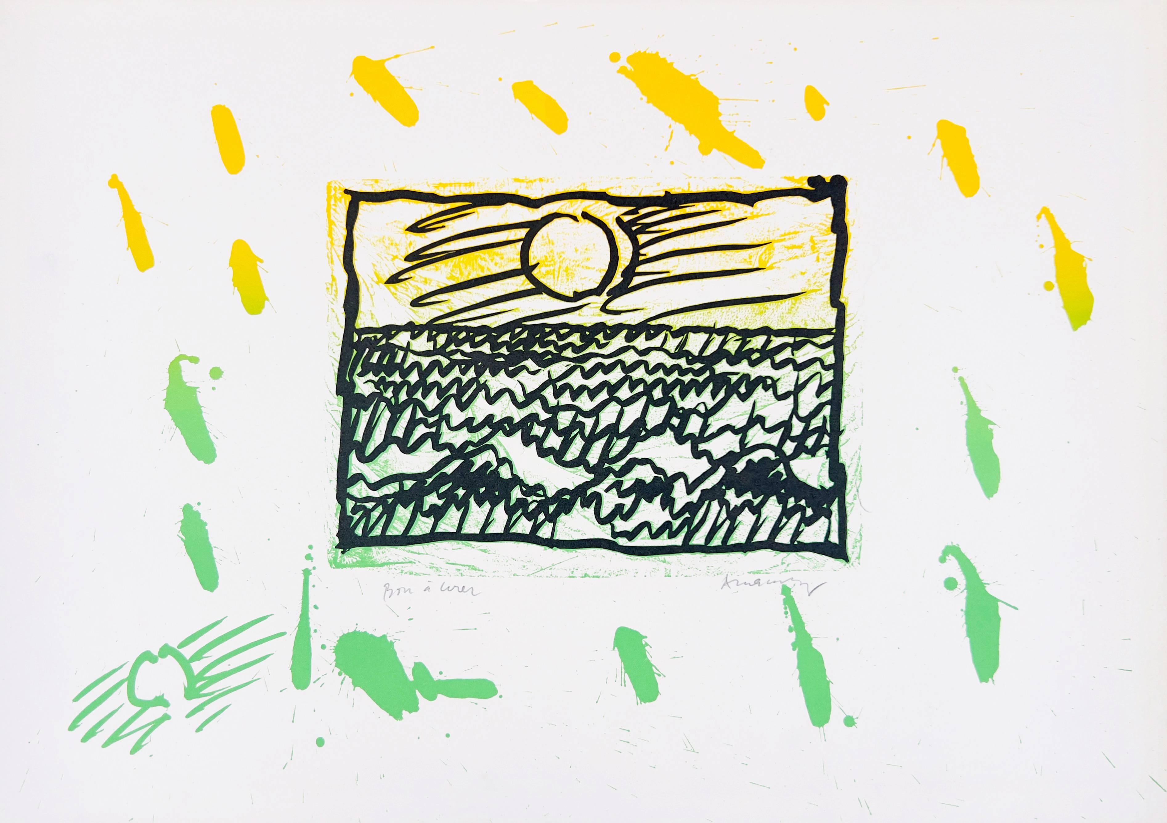 Lino-Litho, Planche VII - Mixed Media Art by Pierre Alechinsky